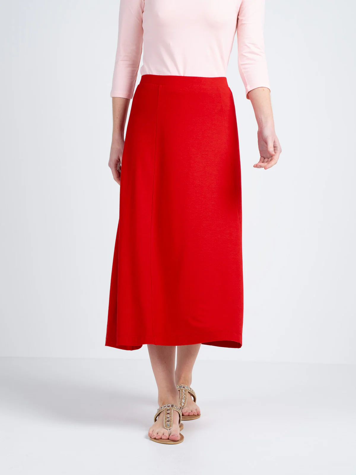 Plain Fit and Flare Jersey Skirt - Image 13