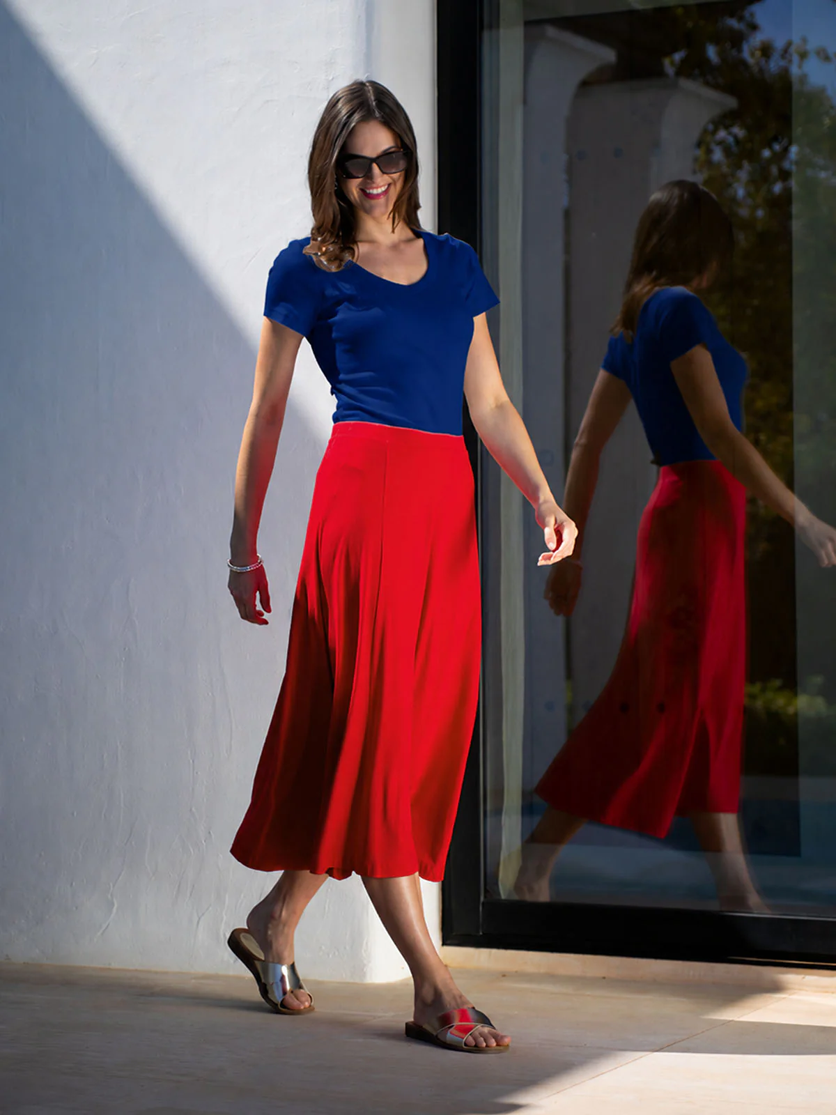Plain Fit and Flare Jersey Skirt - Image 17