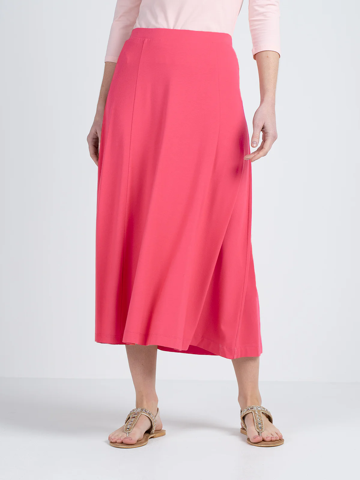 Plain Fit and Flare Jersey Skirt - Image 5