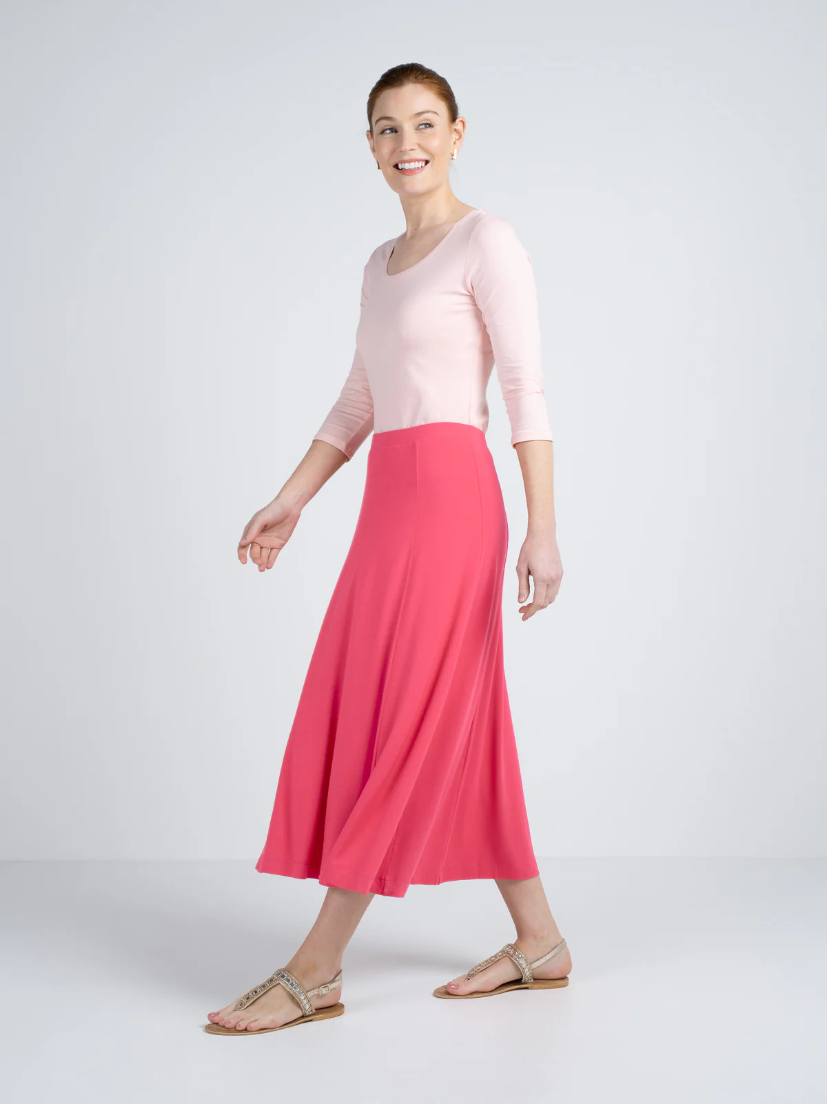 Plain Fit and Flare Jersey Skirt - Image 6