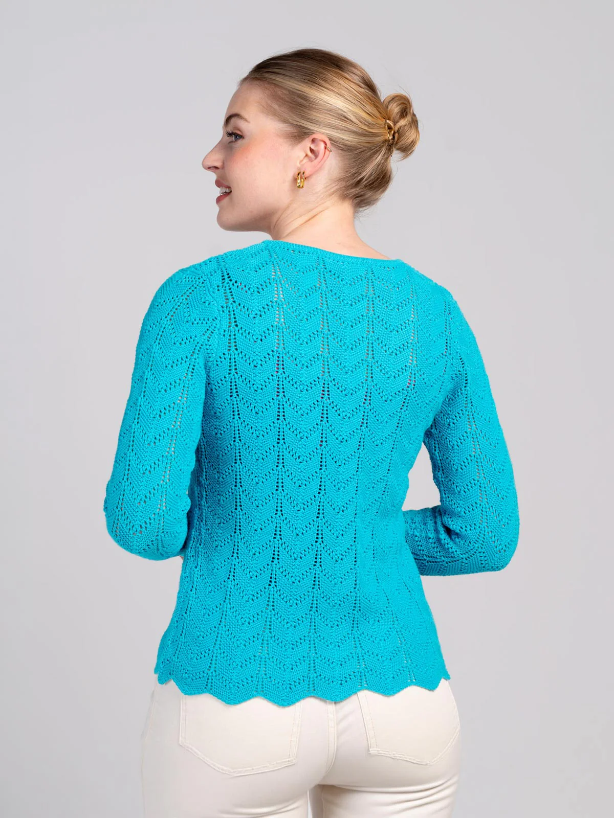 Pointelle V Neck Cardigan - Image 15
