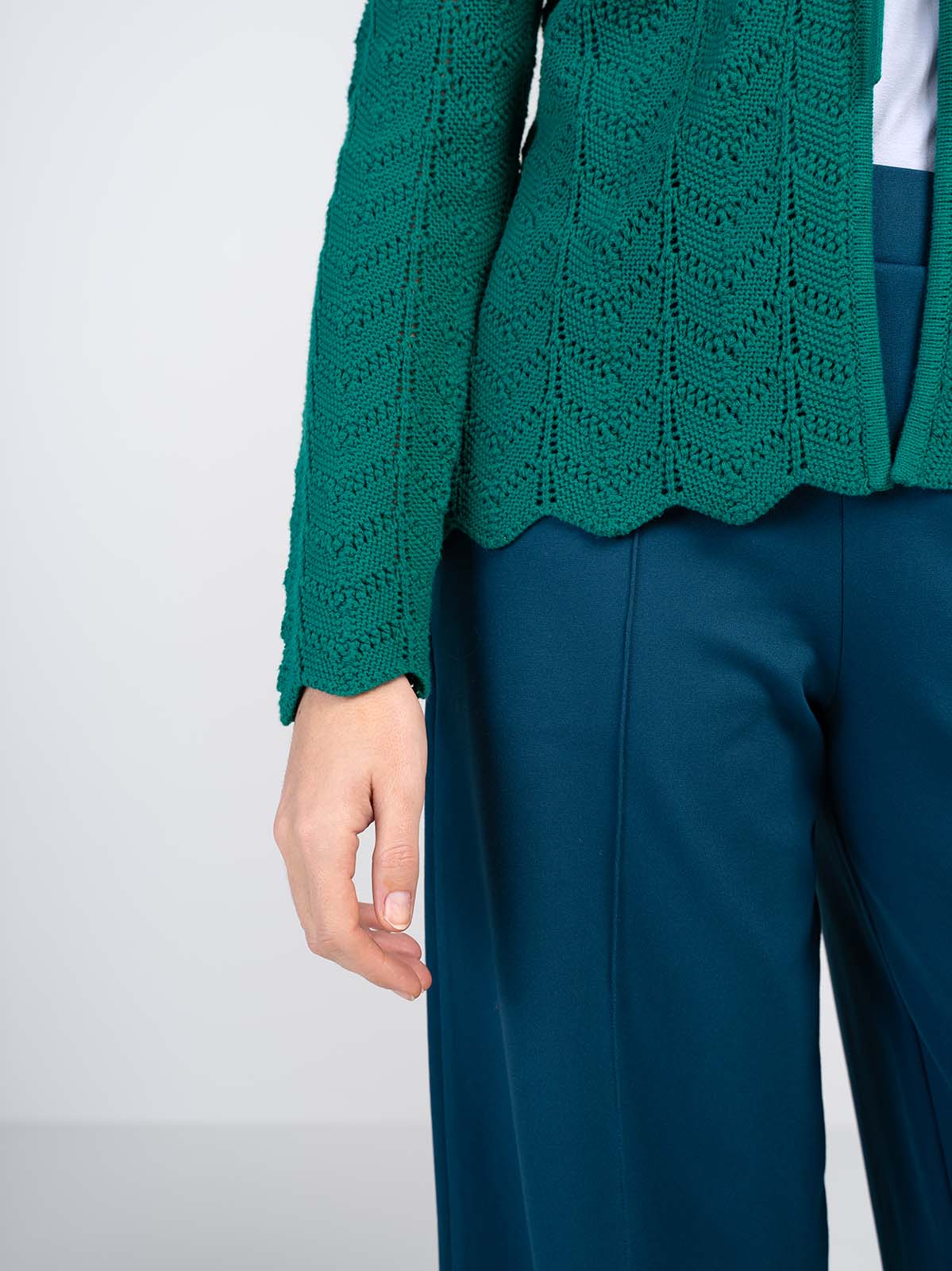 Pointelle V Neck Cardigan - Image 4