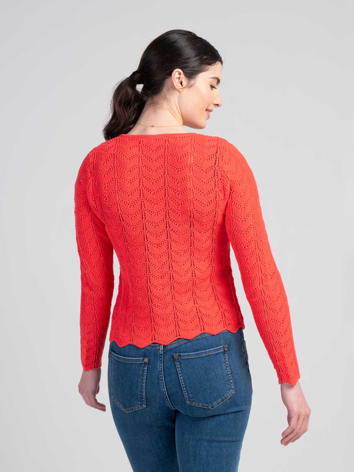 Pointelle V Neck Cardigan - Image 7