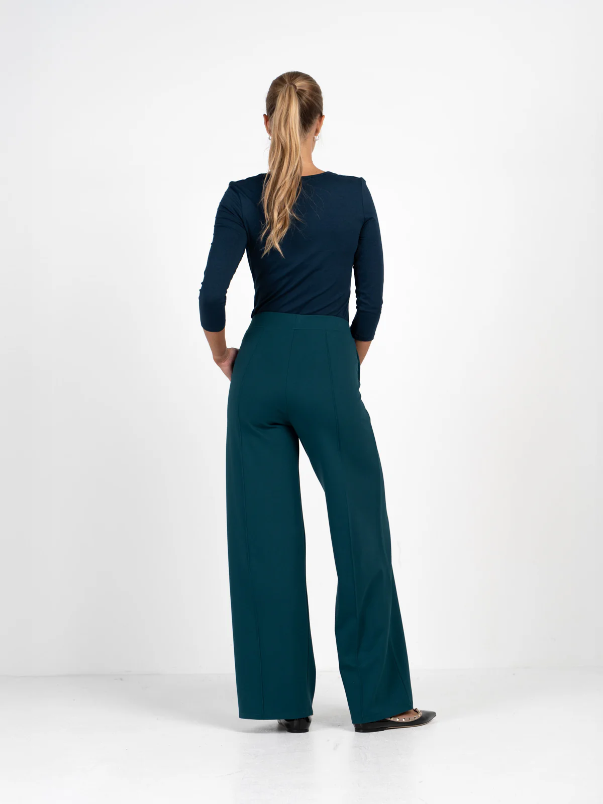 Ponte Wide Leg Trousers - Image 25