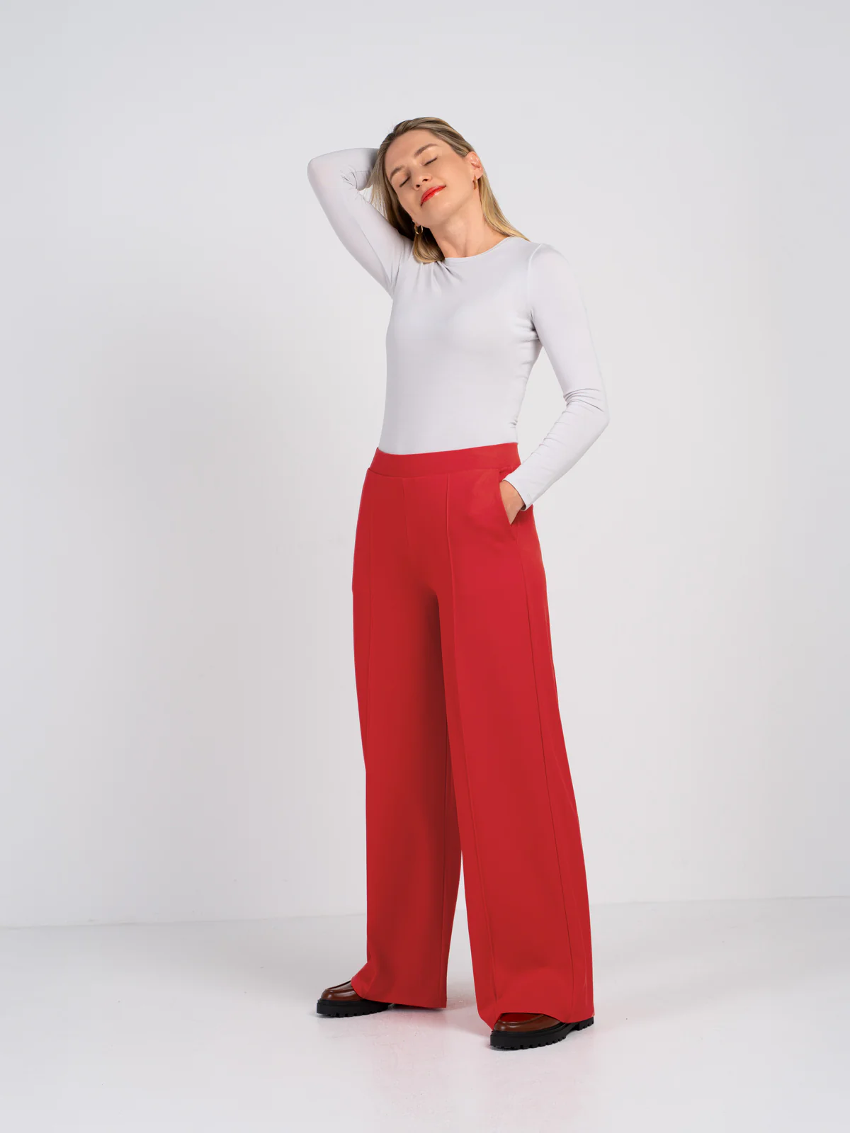 Ponte Wide Leg Trousers - Image 30