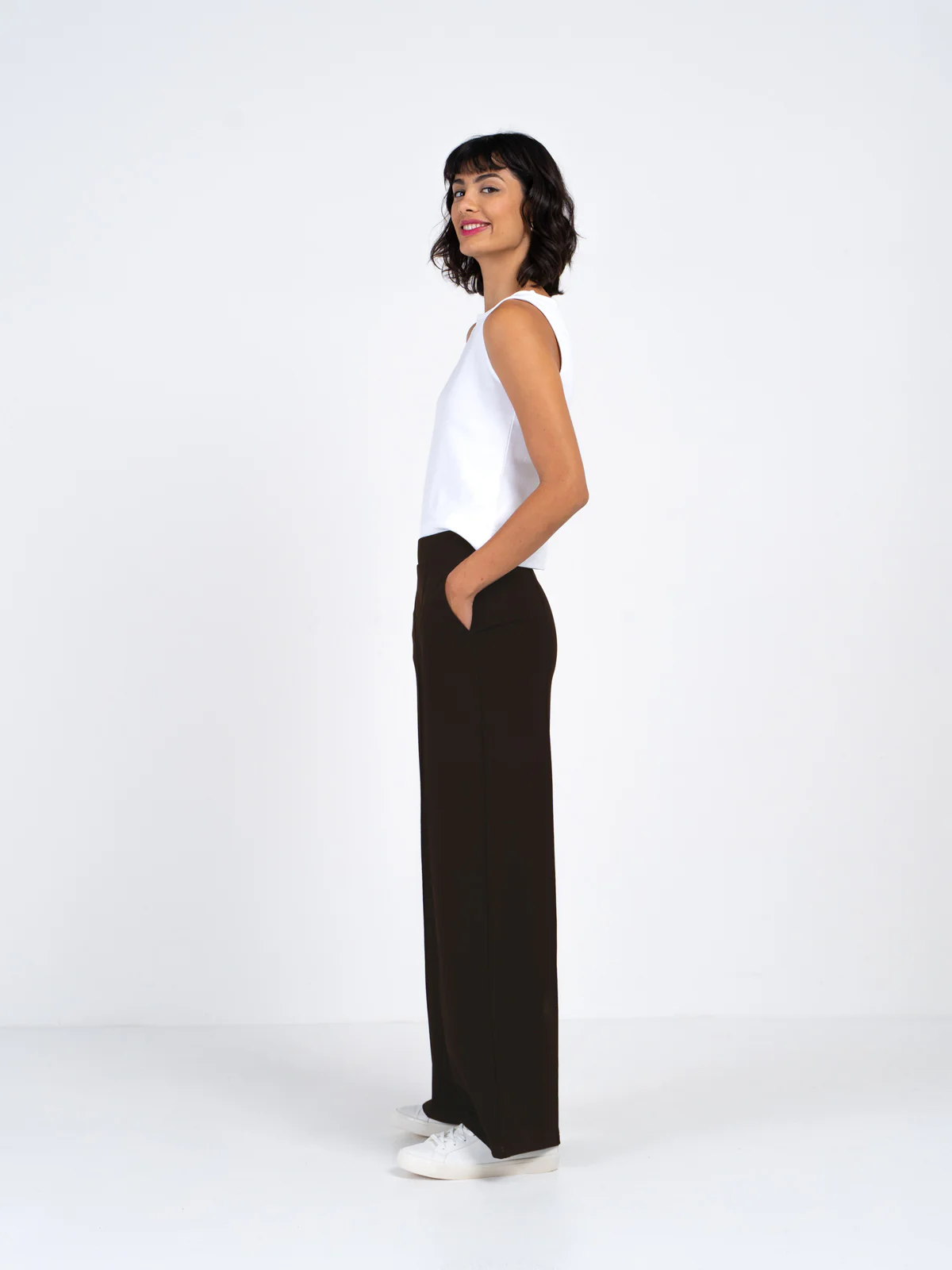 Ponte Wide Leg Trousers - Image 8