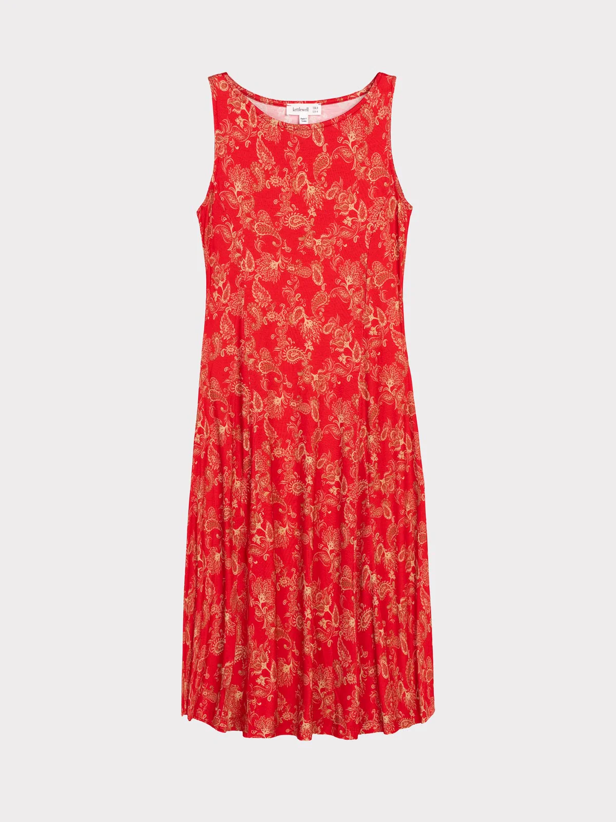 Printed Paisley Sleeveless Dress - Image 6