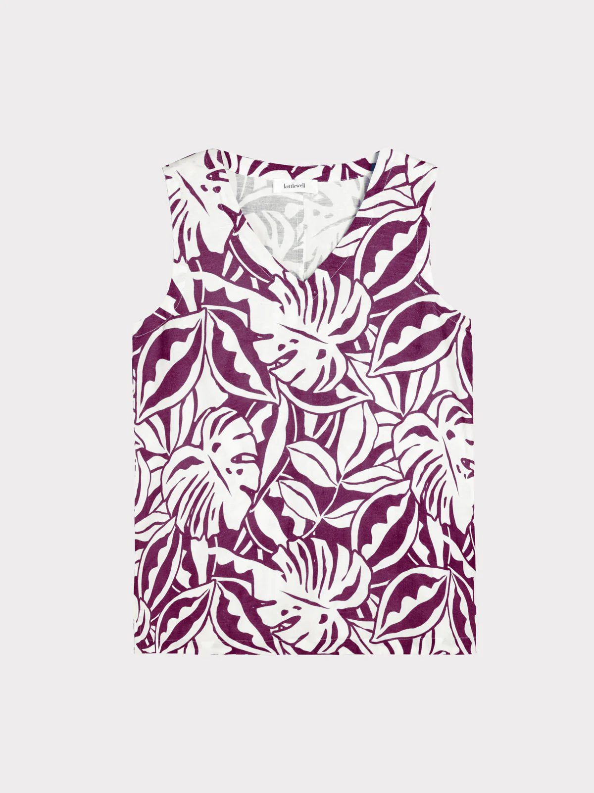 Printed Sleeveless Linen Top - Image 13