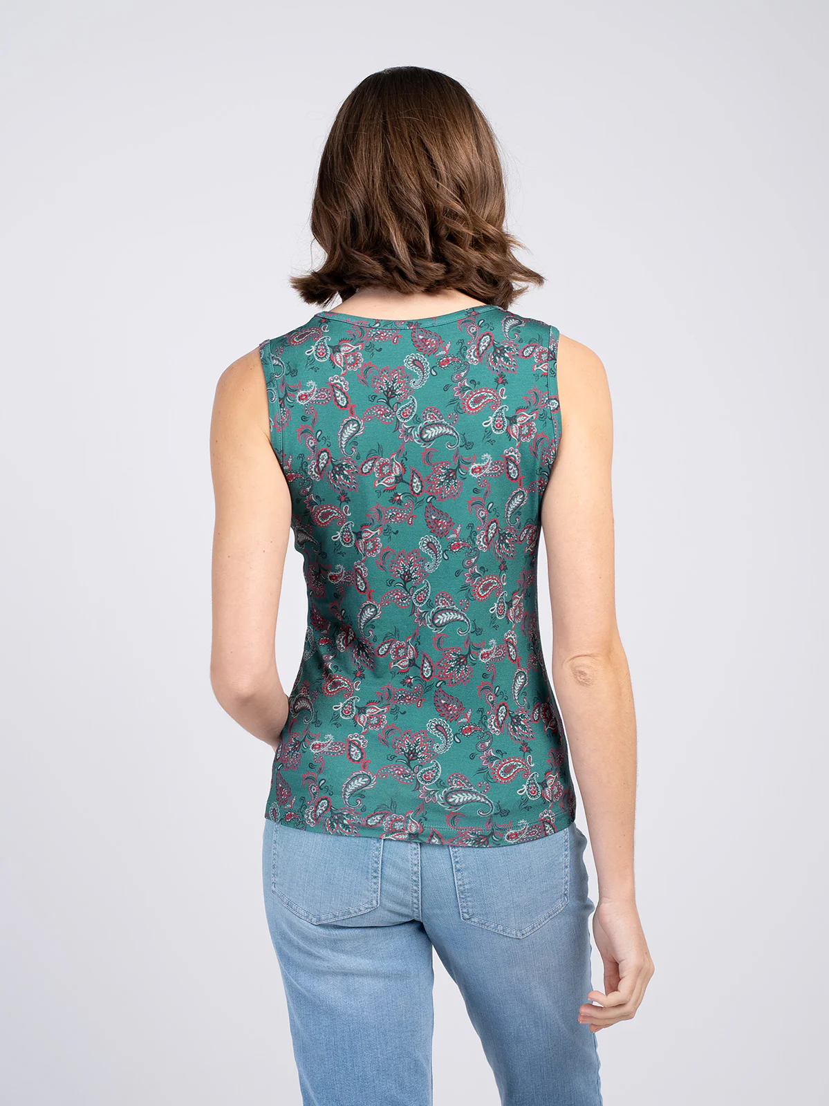 Printed Sleeveless Paisley Top - Image 10