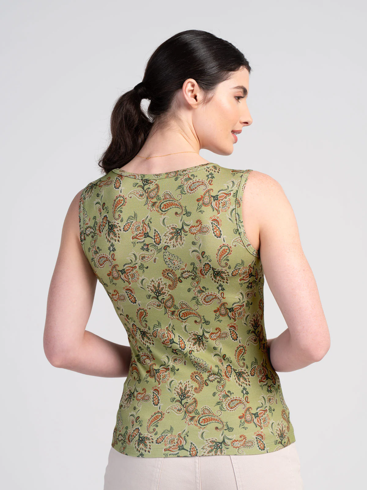 Printed Sleeveless Paisley Top - Image 2