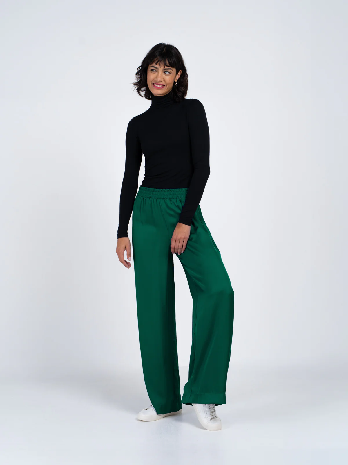 Satin Wide Leg Trousers - Image 2