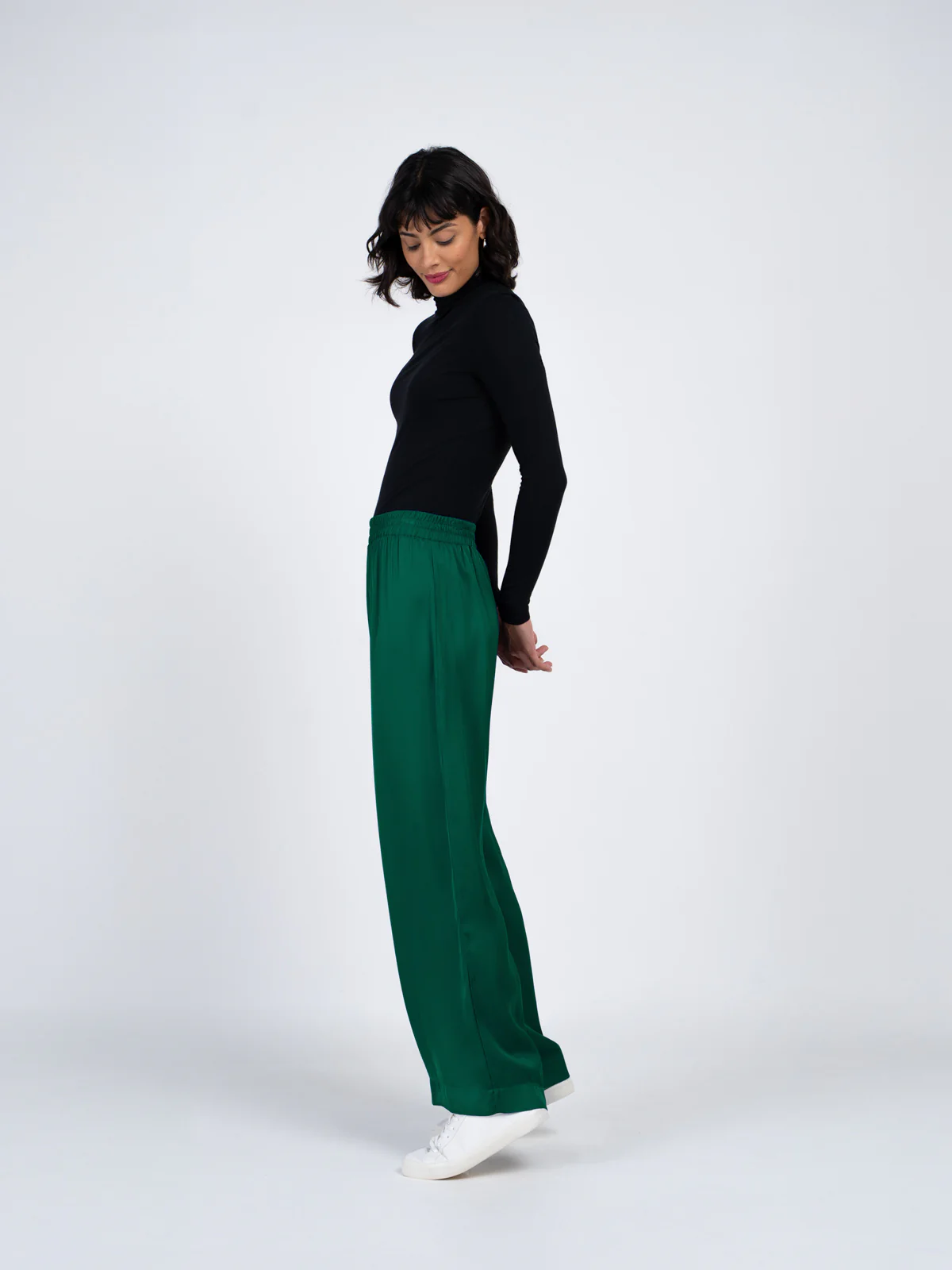 Satin Wide Leg Trousers - Image 3