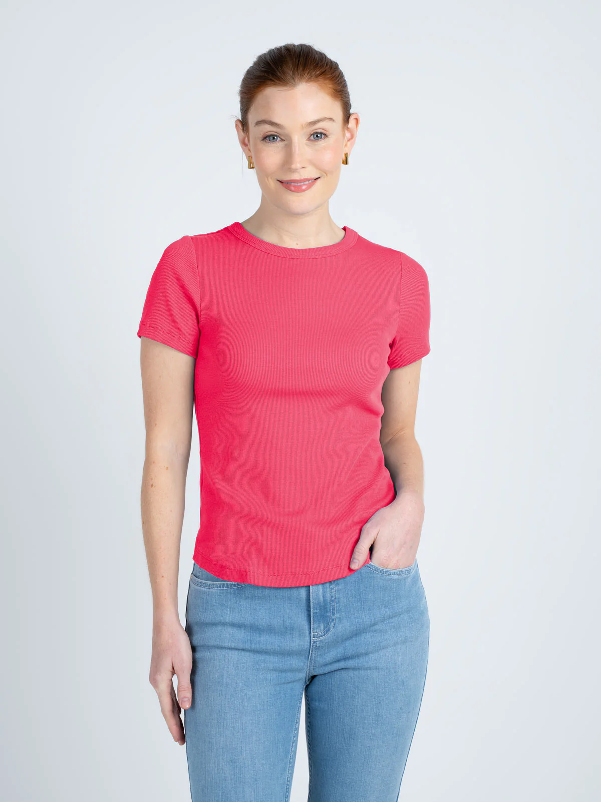Short Sleeve Crew Neck Rib Tee - Image 15