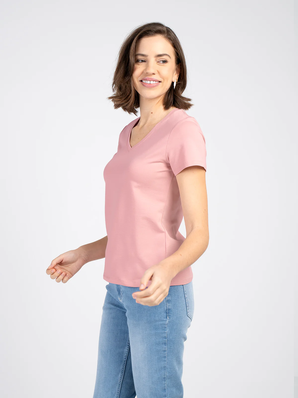 Short Sleeve Everyday V Neck T-Shirt - Image 19