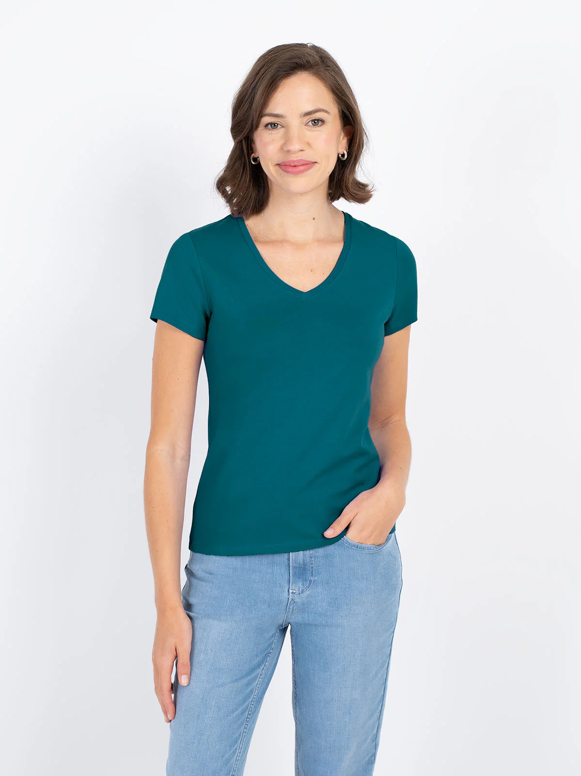 Short Sleeve Everyday V Neck T-Shirt - Image 23