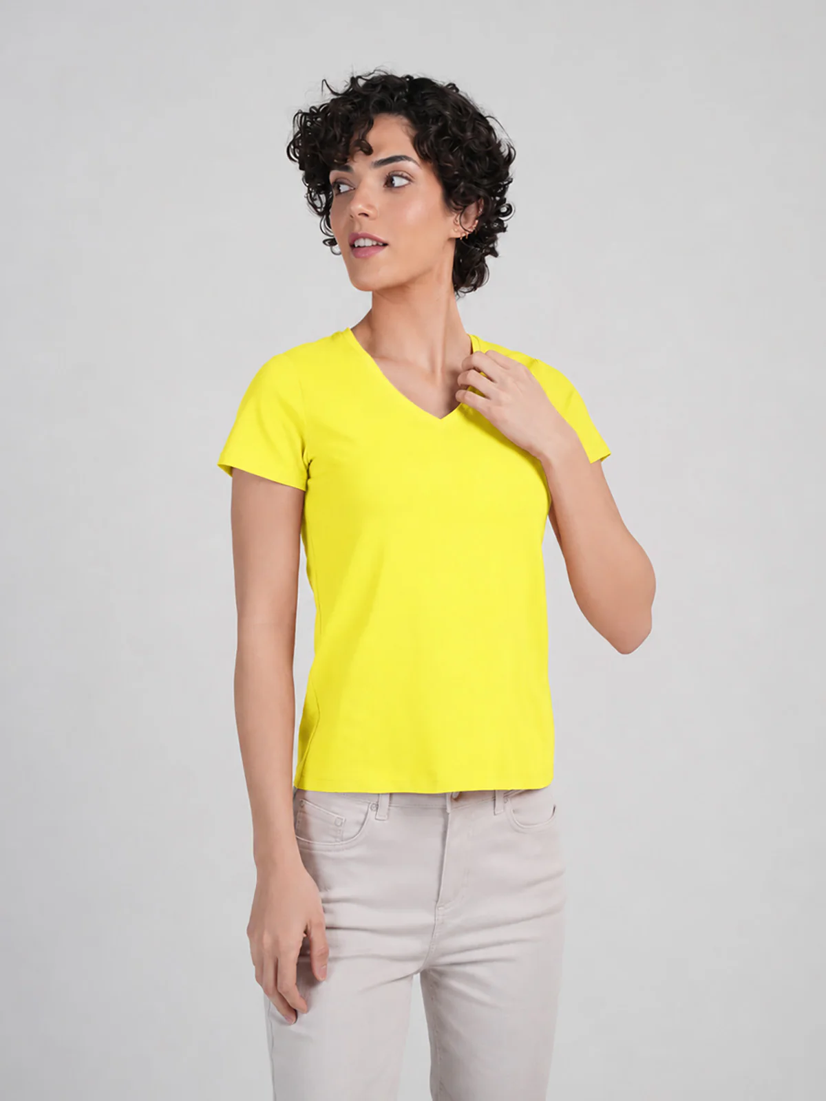 Short Sleeve Everyday V Neck T-Shirt - Image 25