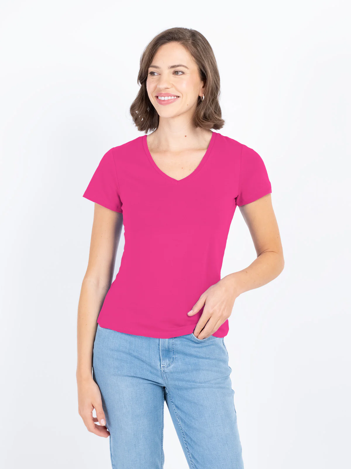Short Sleeve Everyday V Neck T-Shirt - Image 37