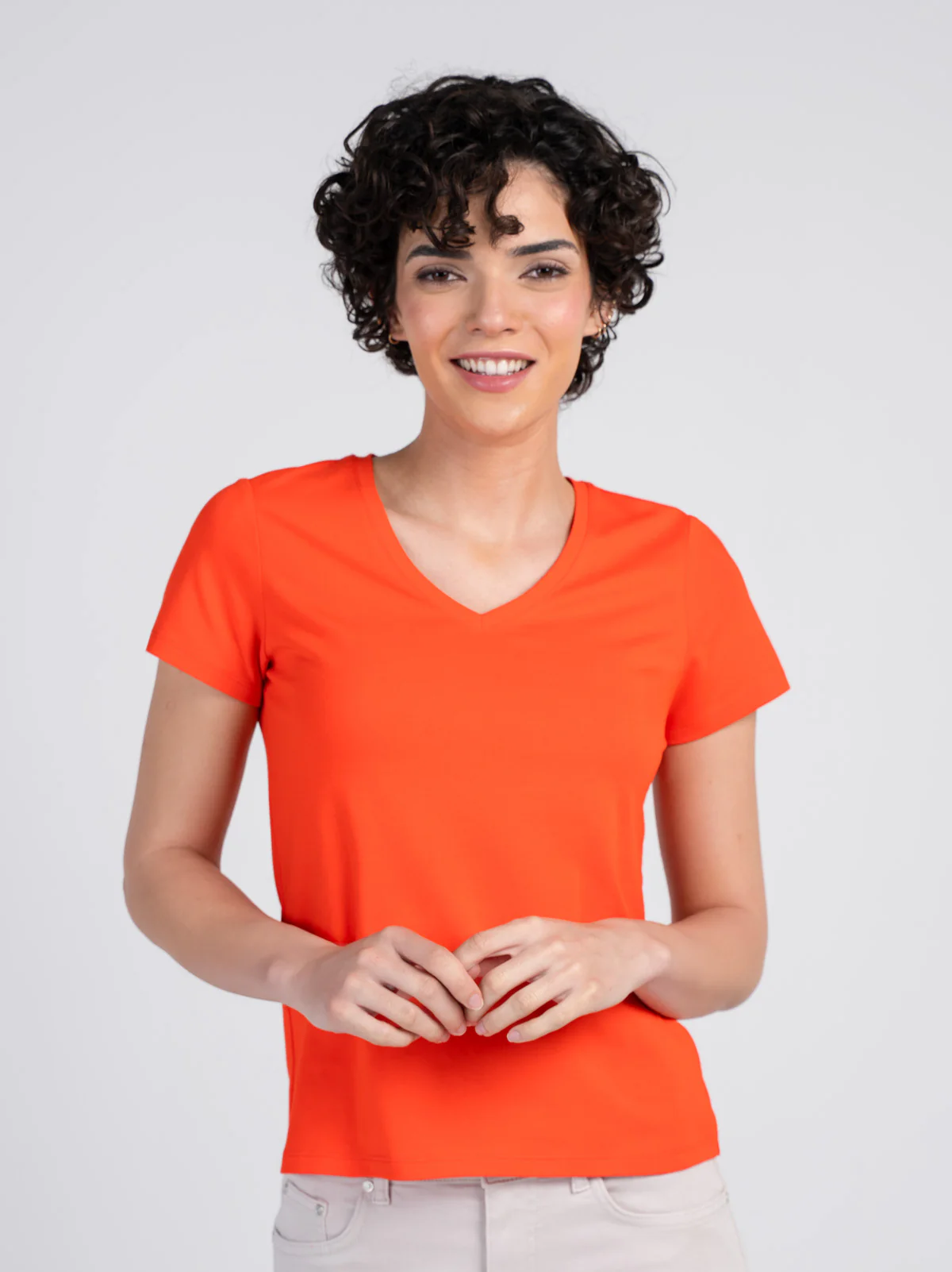Short Sleeve Everyday V Neck T-Shirt - Image 39