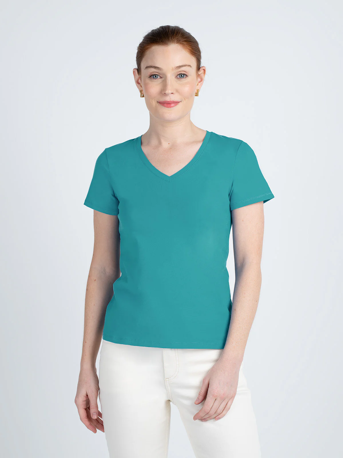 Short Sleeve Everyday V Neck T-Shirt - Image 48