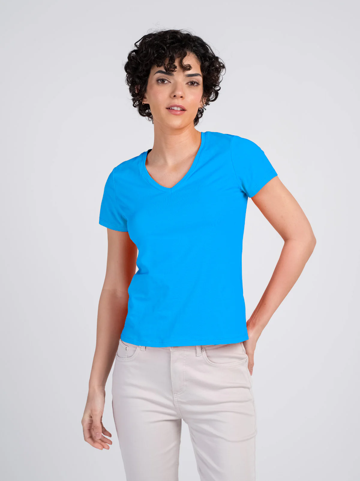Short Sleeve Everyday V Neck T-Shirt - Image 9