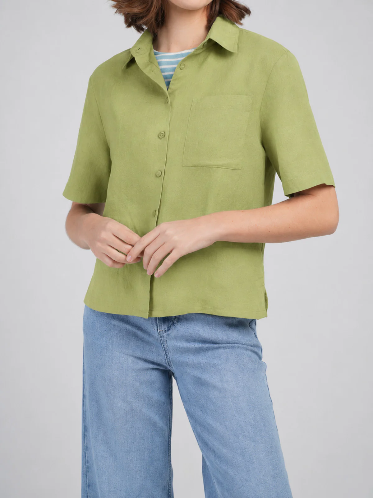 Short Sleeve Linen Shirt - Image 27