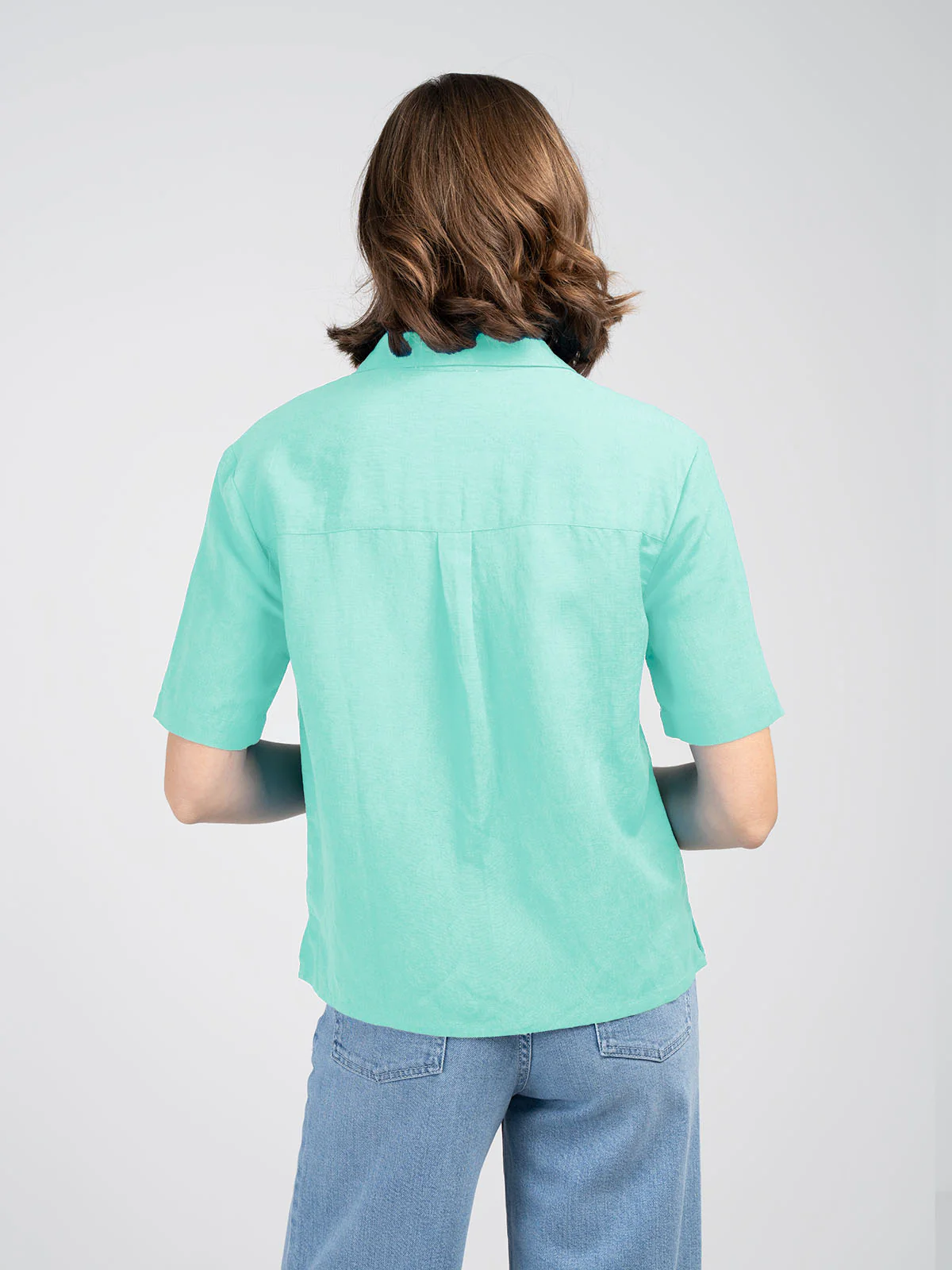 Short Sleeve Linen Shirt - Image 32
