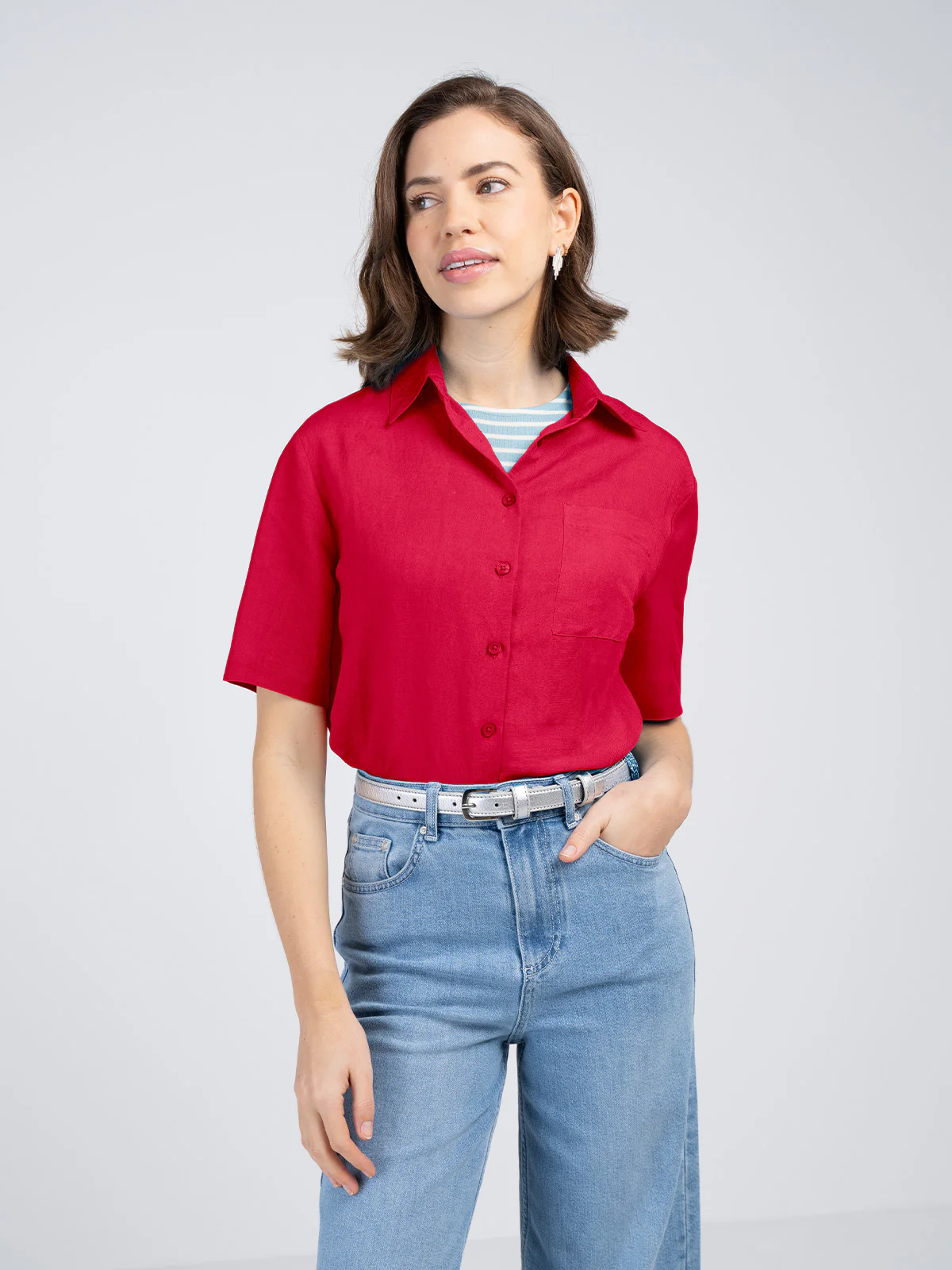 Short Sleeve Linen Shirt - Image 8