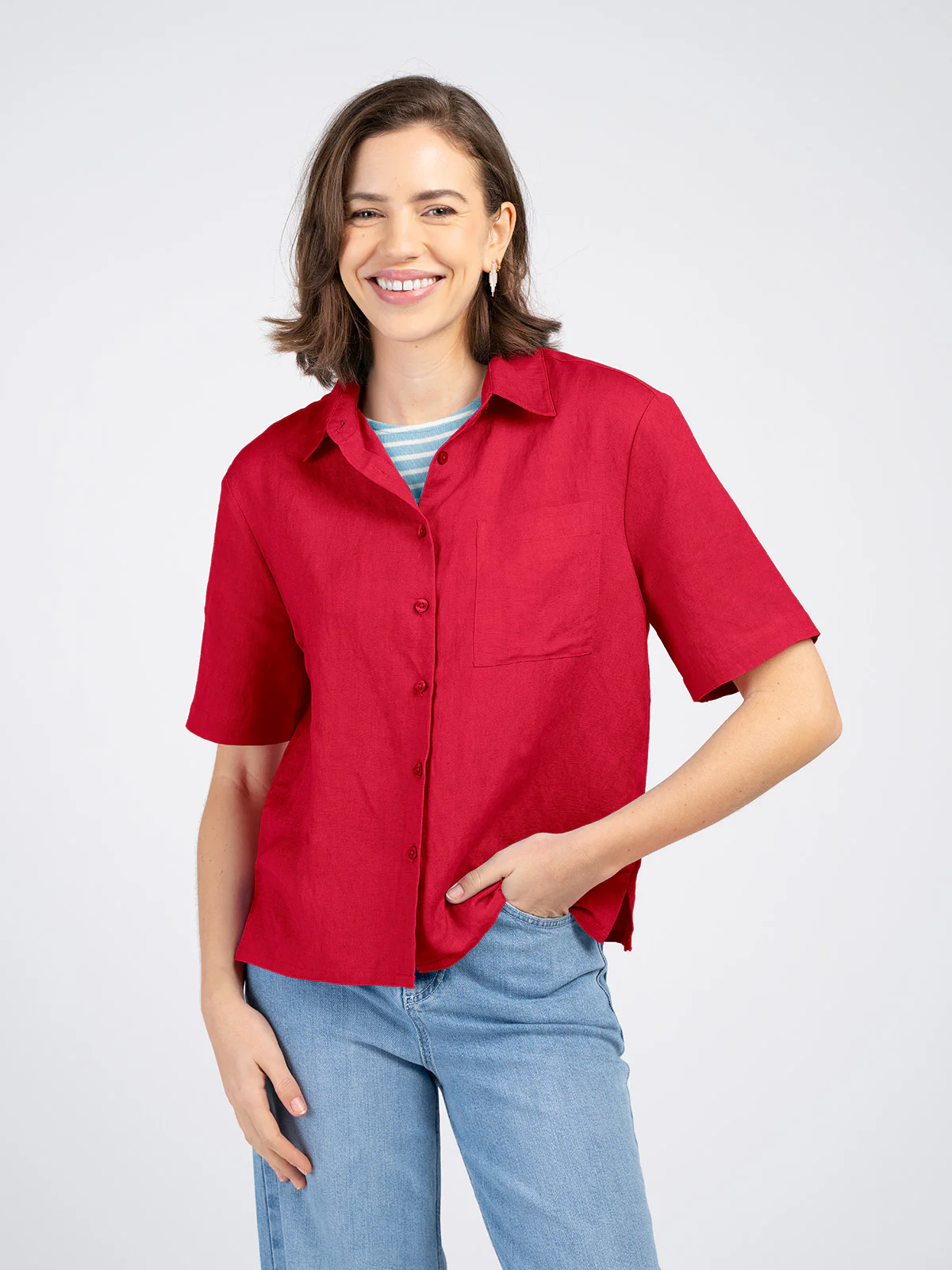 Short Sleeve Linen Shirt - Image 9