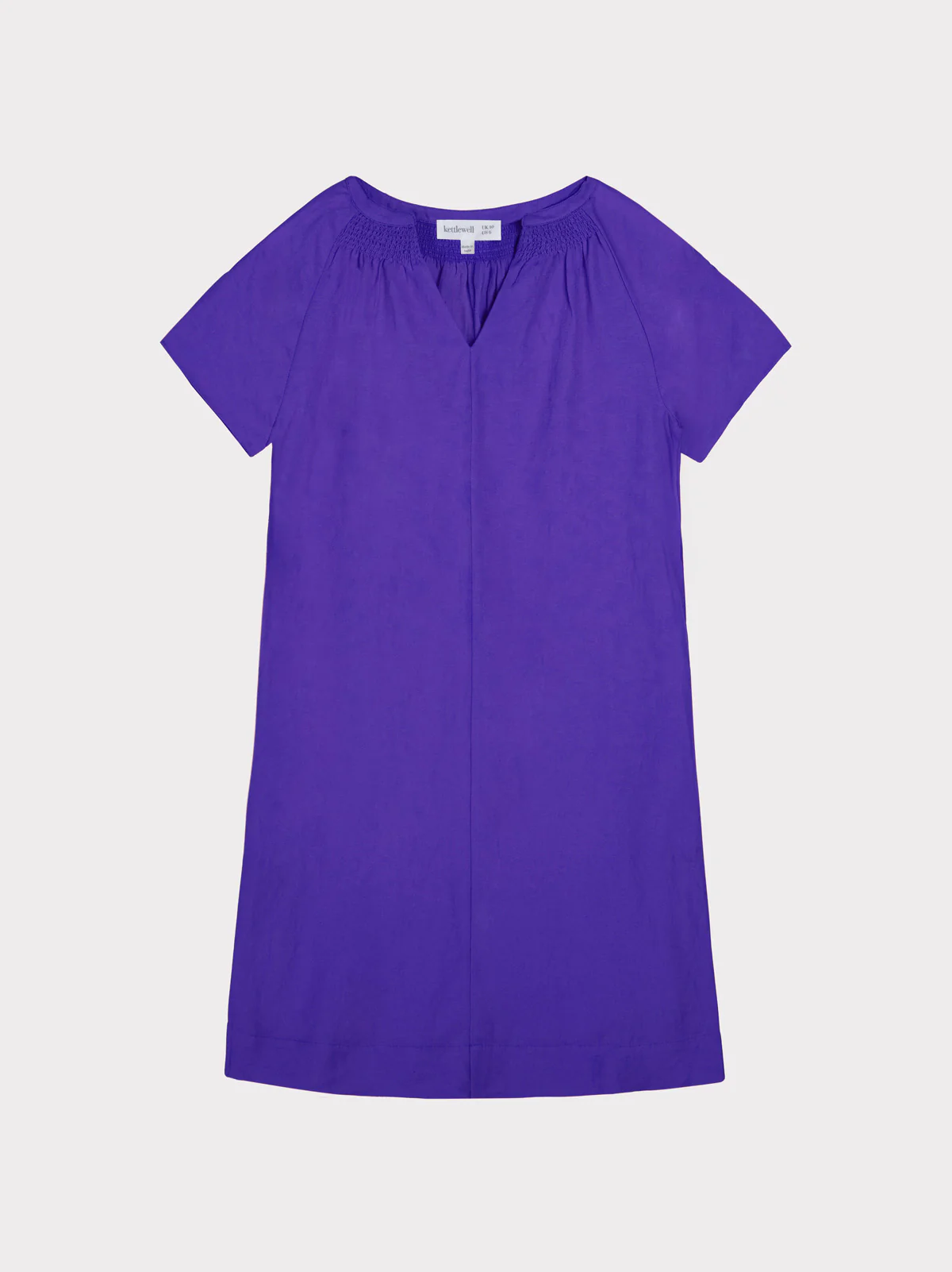 Short Sleeve Linen V Neck Dress - Image 12