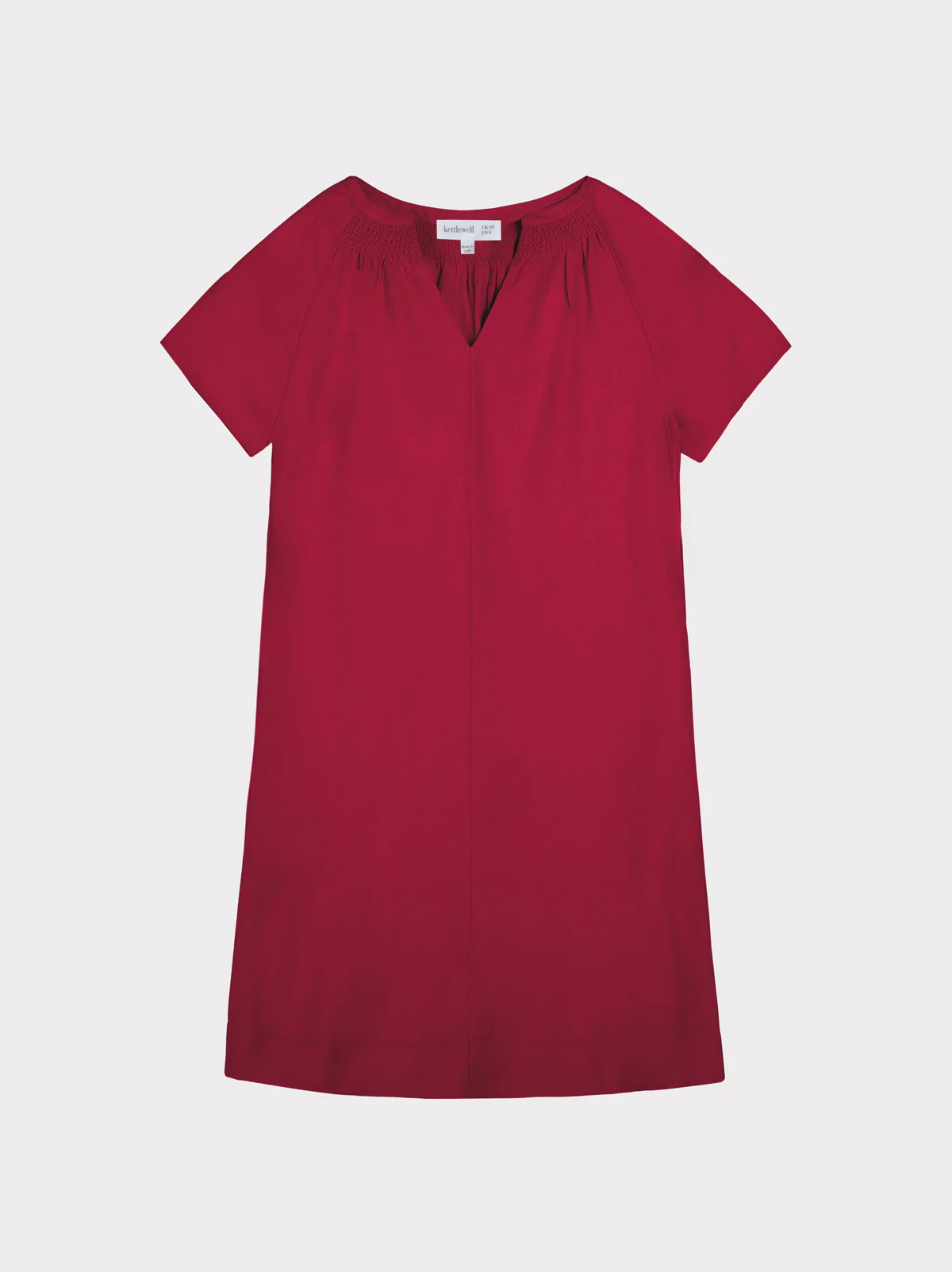 Short Sleeve Linen V Neck Dress - Image 20