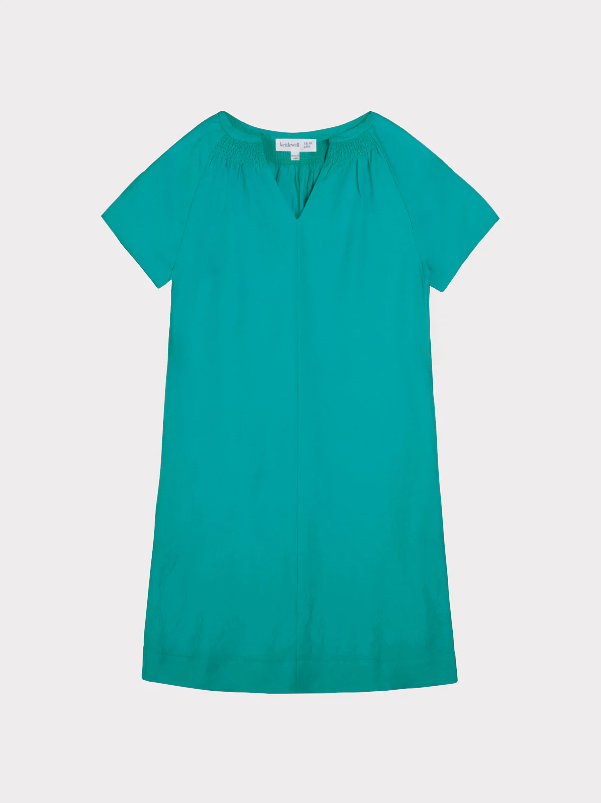 Short Sleeve Linen V Neck Dress - Image 7