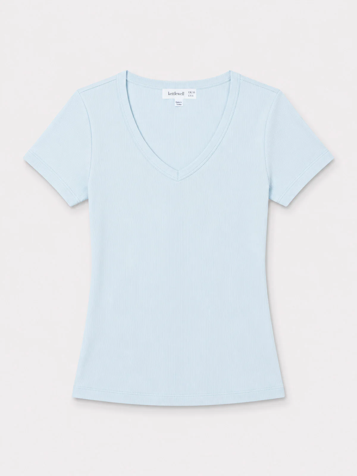 Short Sleeve V Neck Rib Tee - Image 14