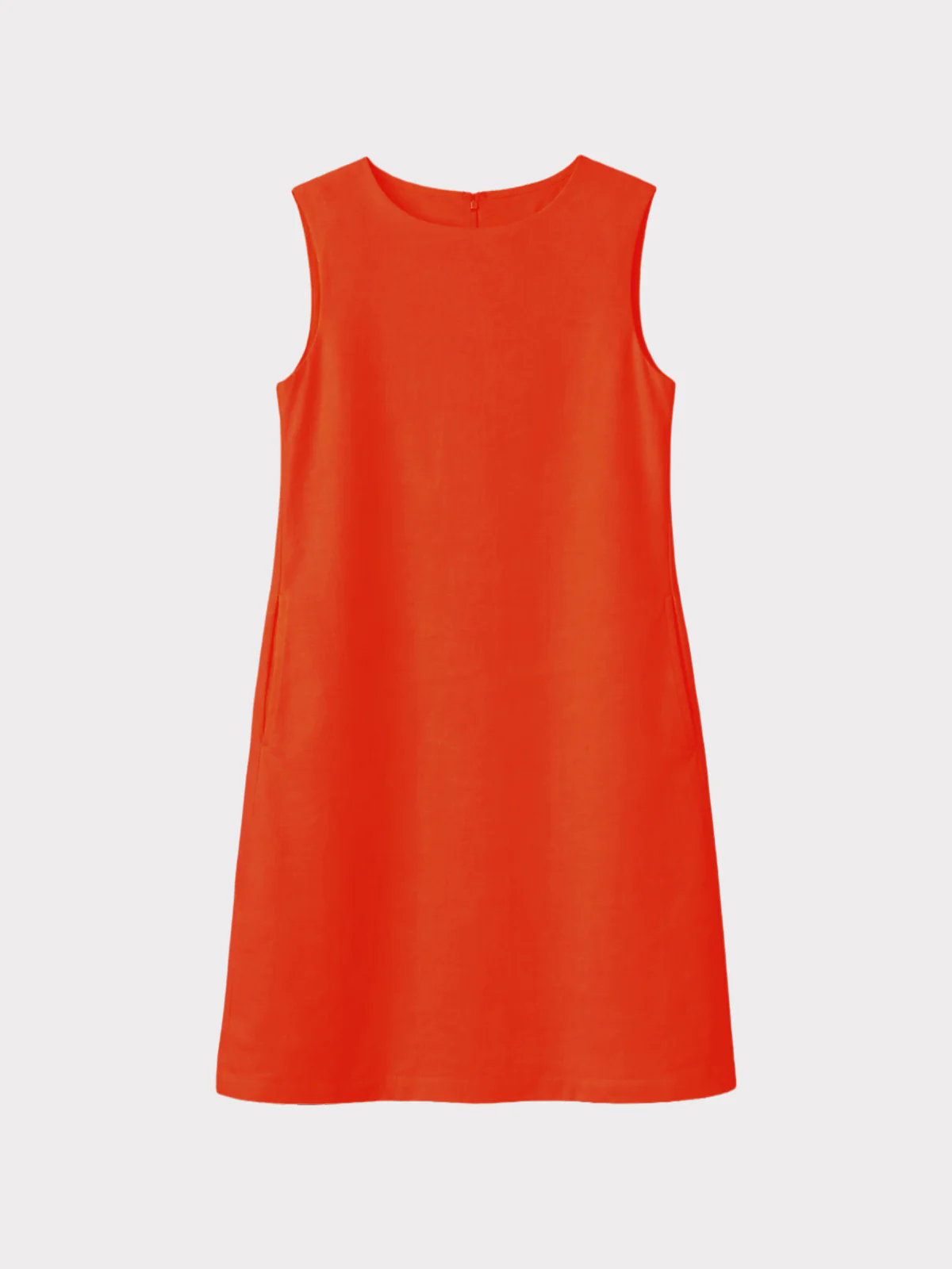 Sleeveless Linen Shift Dress - Image 3