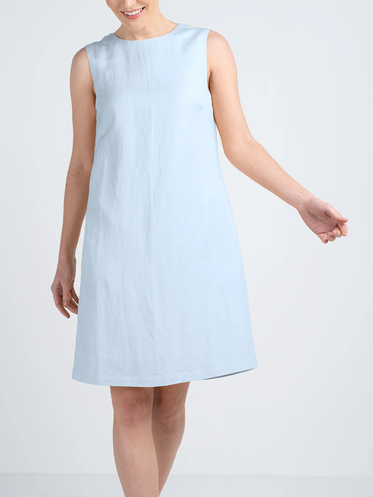 Sleeveless Linen Shift Dress - Image 5