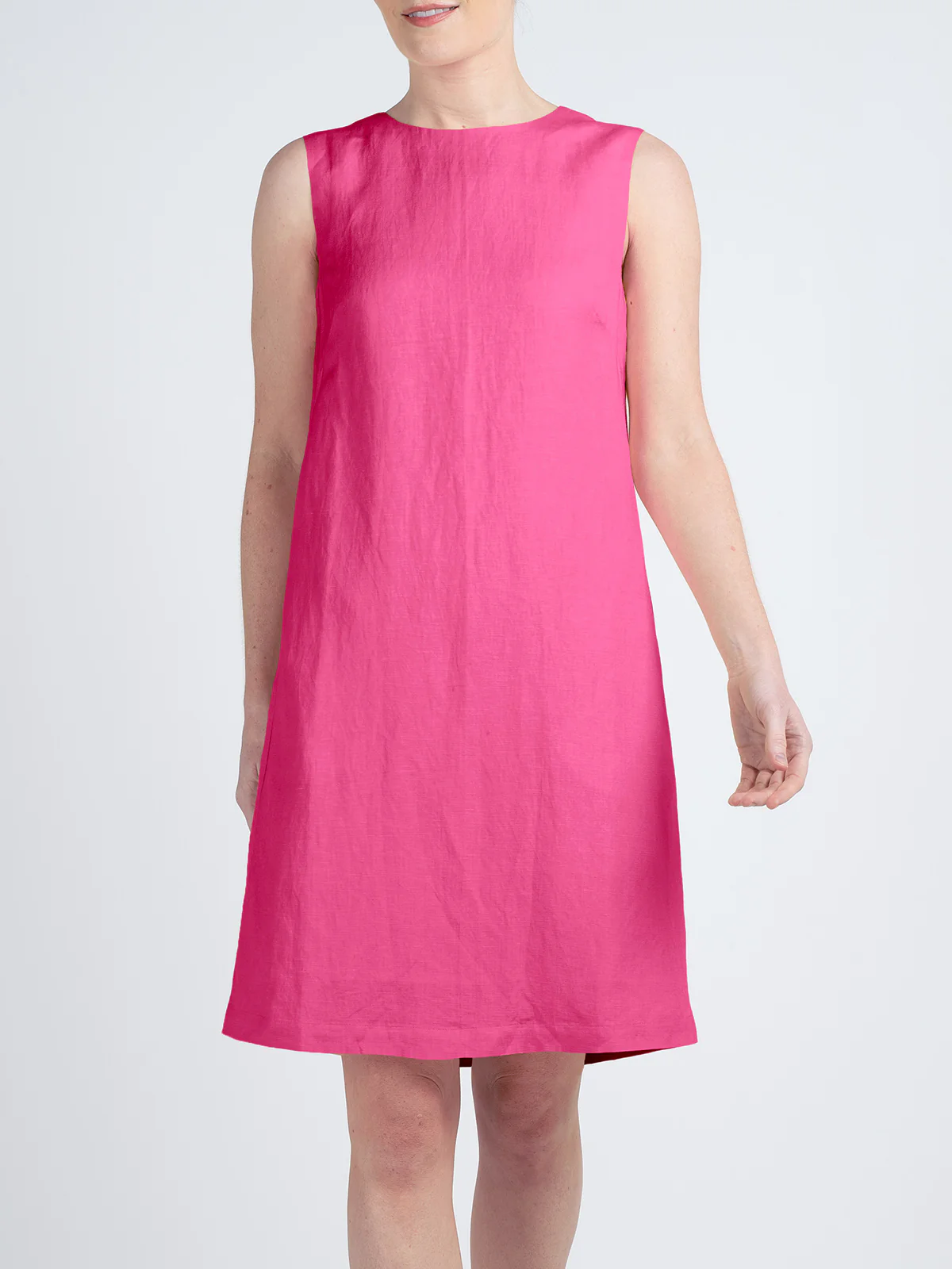 Sleeveless Linen Shift Dress - Image 9