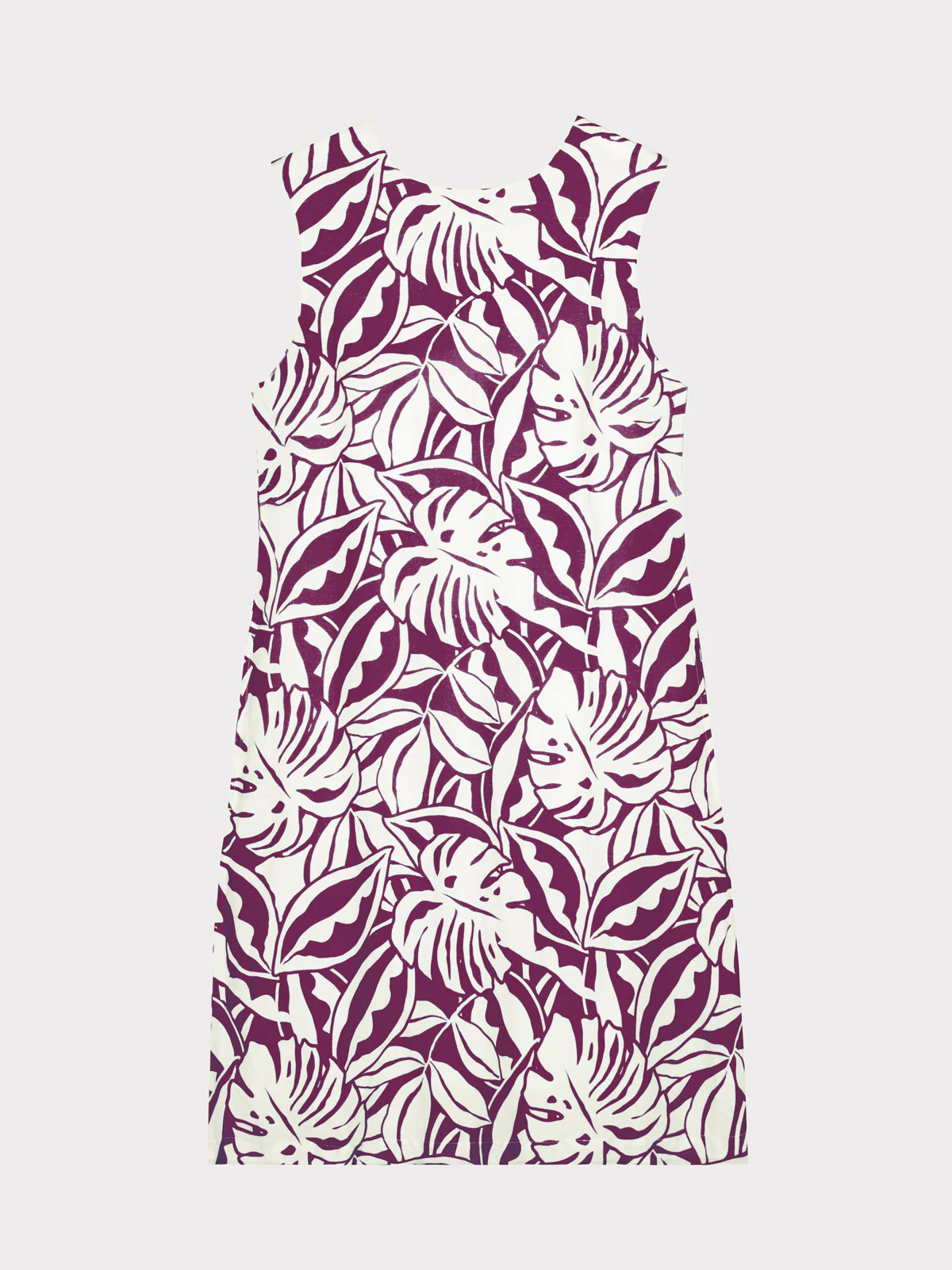 Sleeveless Printed Linen Shift Dress - Image 8
