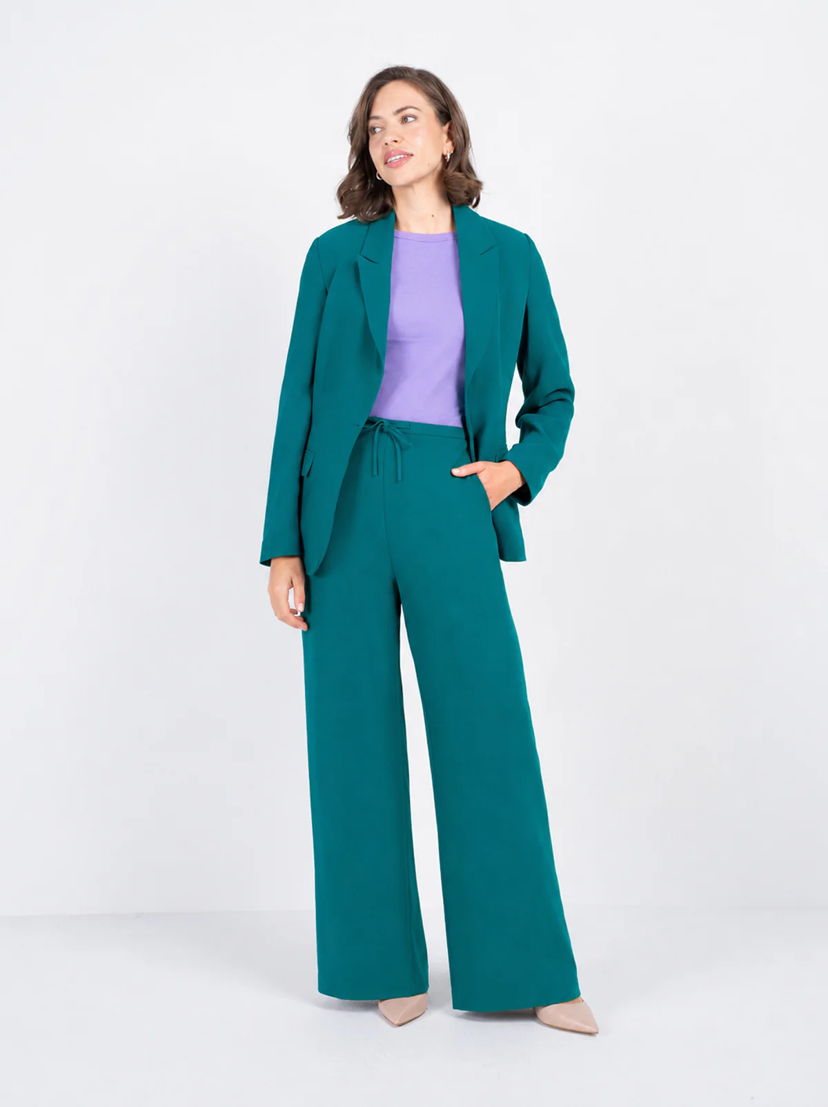 Soft Tailored Wide Leg Trouser - Image 11