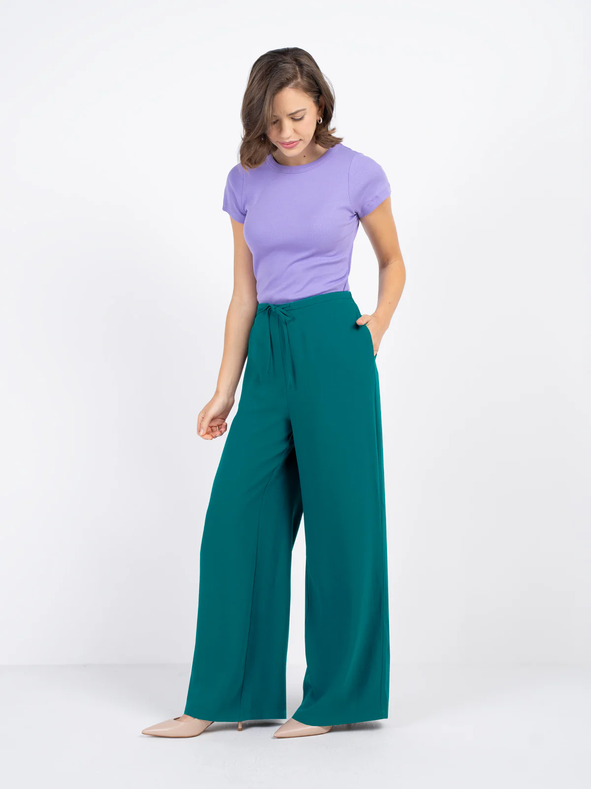 Soft Tailored Wide Leg Trouser - Image 12