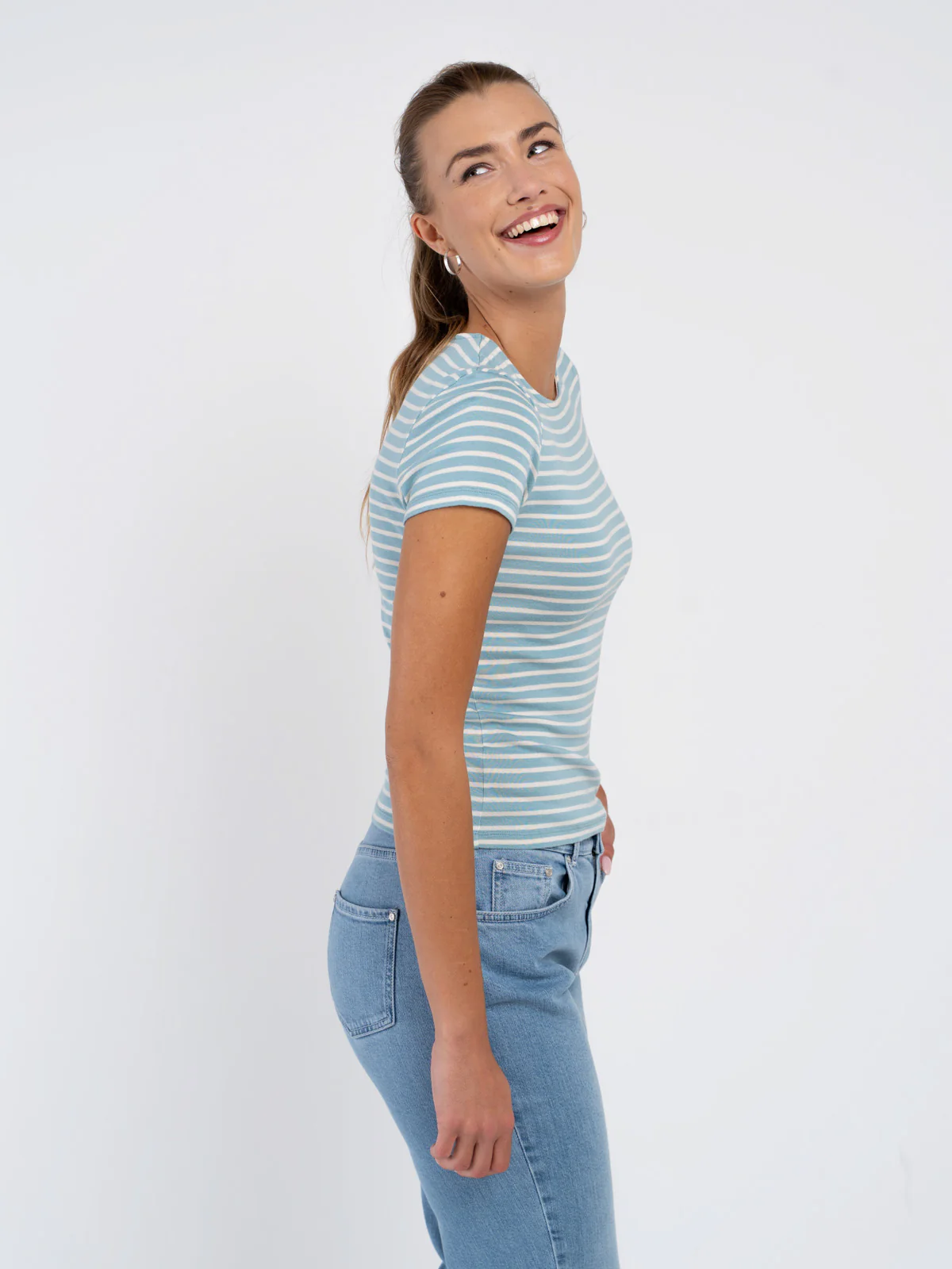 Stripey Crew Neck Tee - Image 21