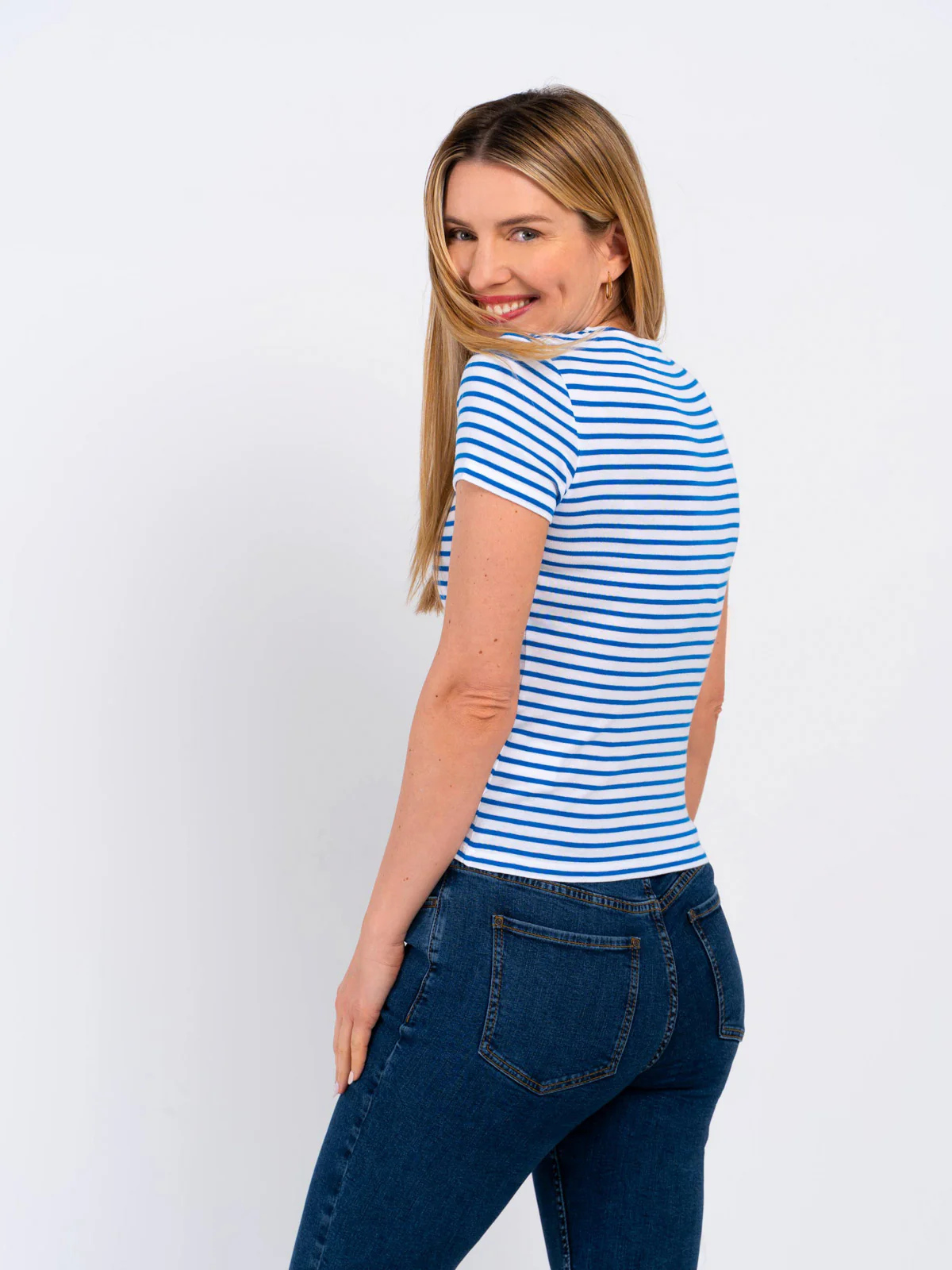 Stripey Crew Neck Tee - Image 3