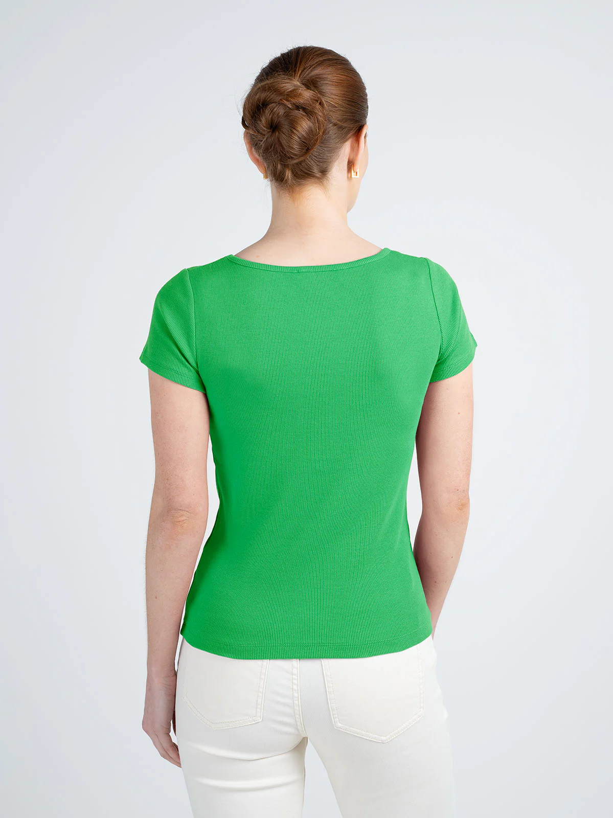 Sweet V Neck Rib Tee - Image 10