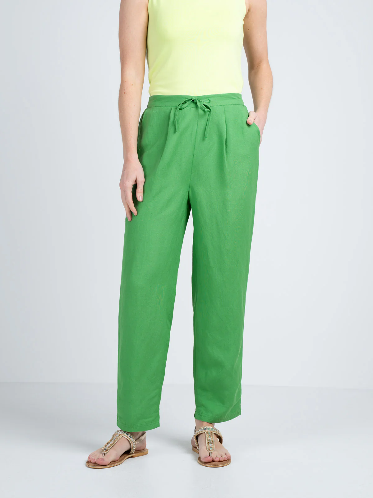 Tapered Linen Trousers - Image 15