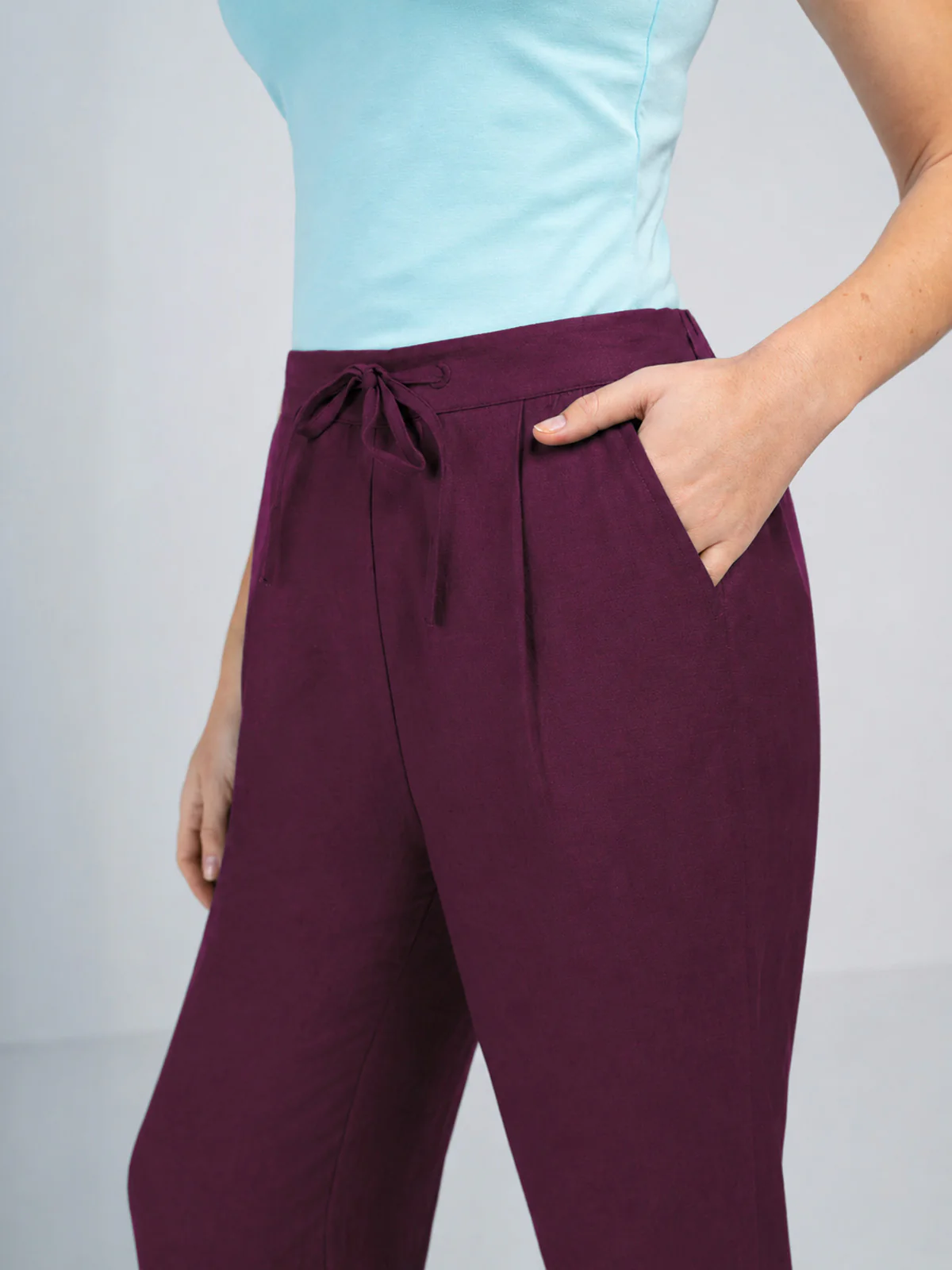 Tapered Linen Trousers - Image 3