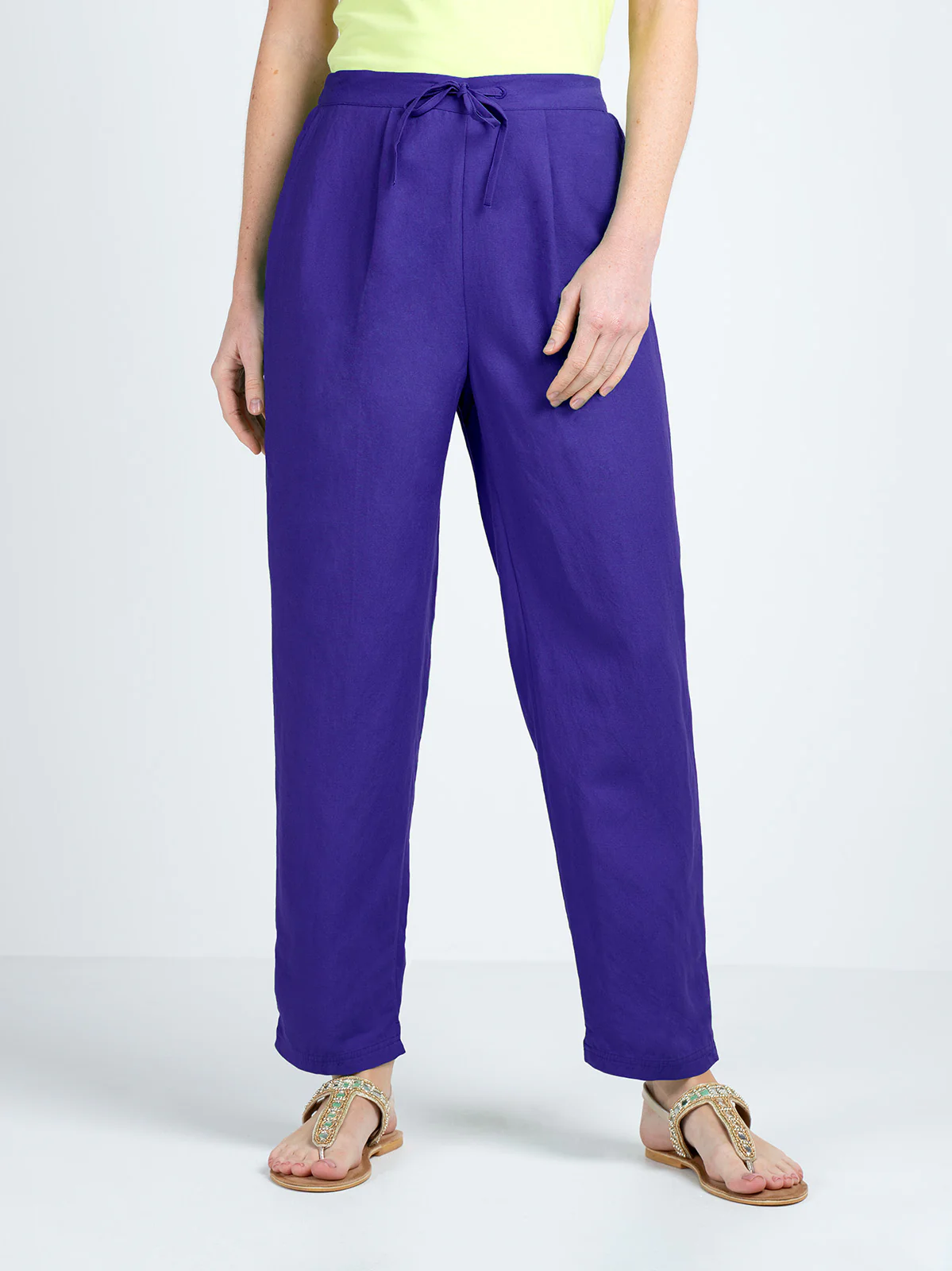 Tapered Linen Trousers - Image 5