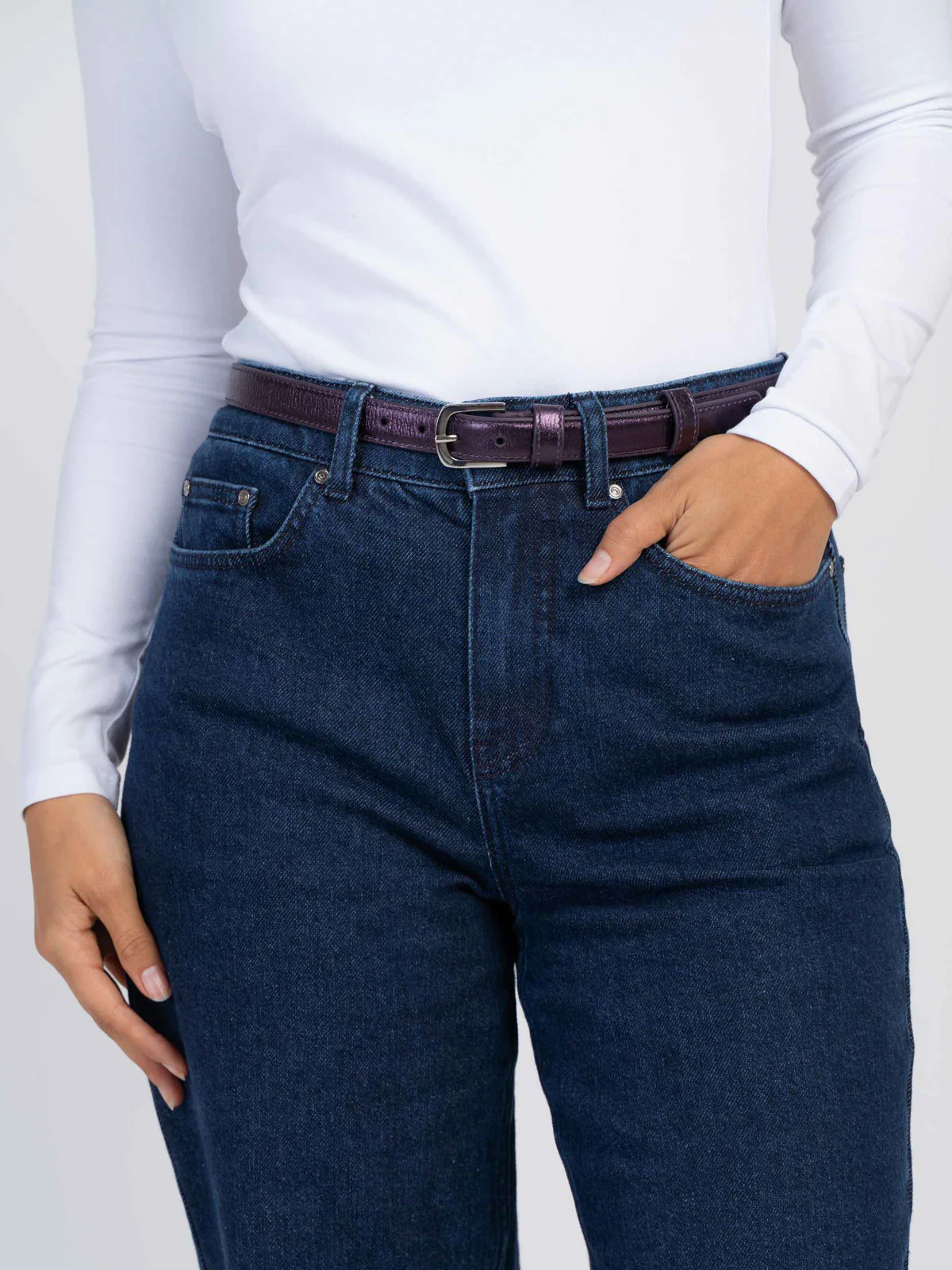 Taylor Metallic Skinny Belt - Image 2