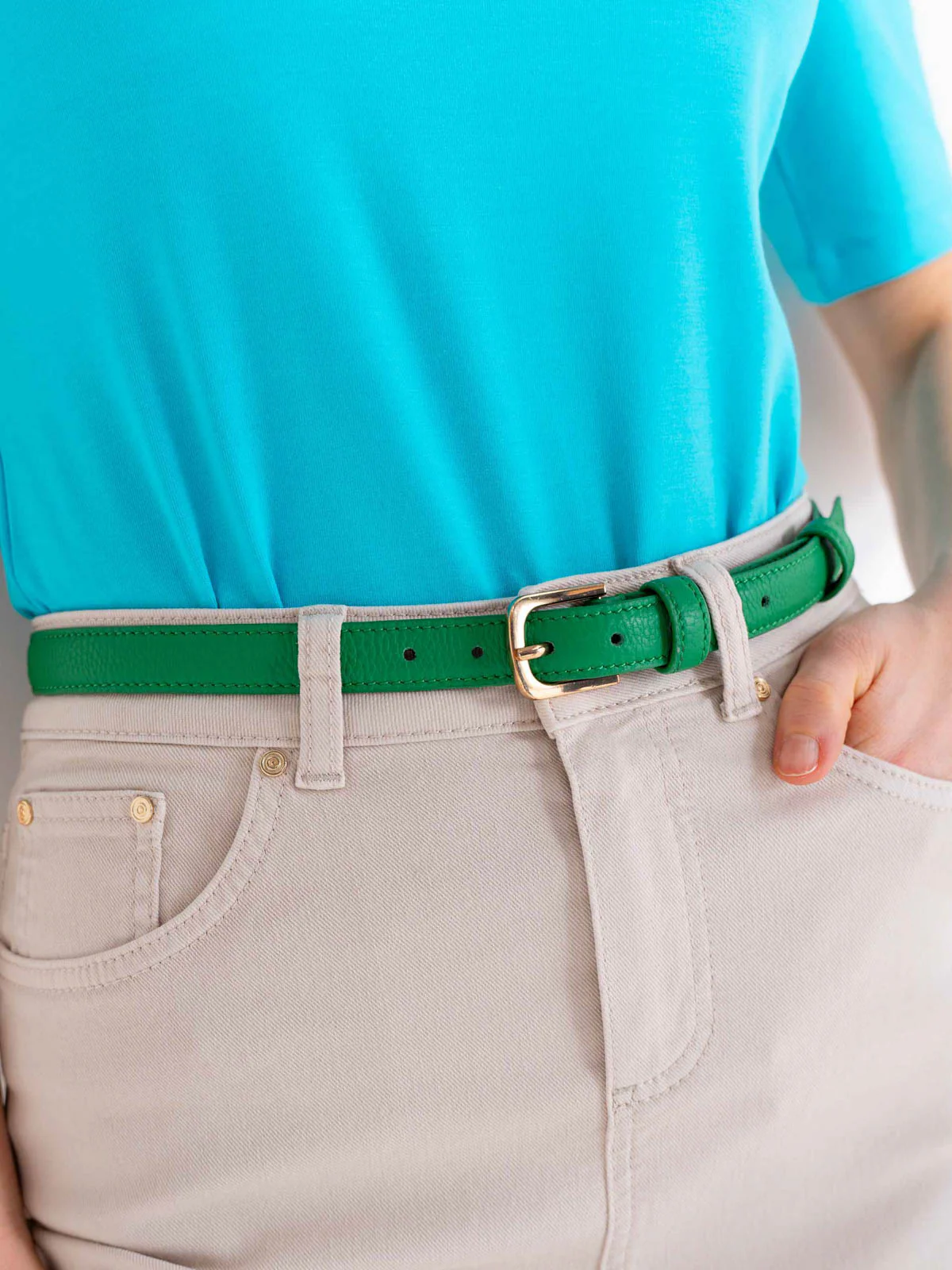 Taylor Skinny Leather Belt - Image 17