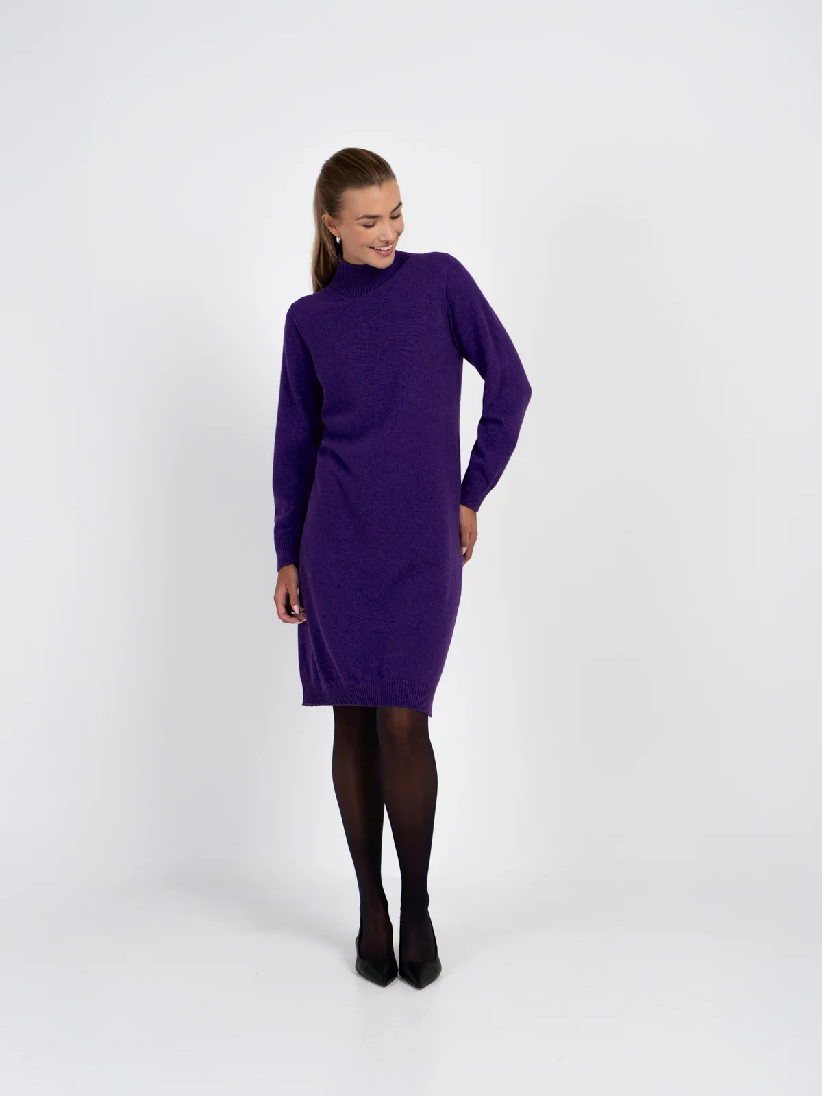 Turtle Neck Knitted Dress - Image 5