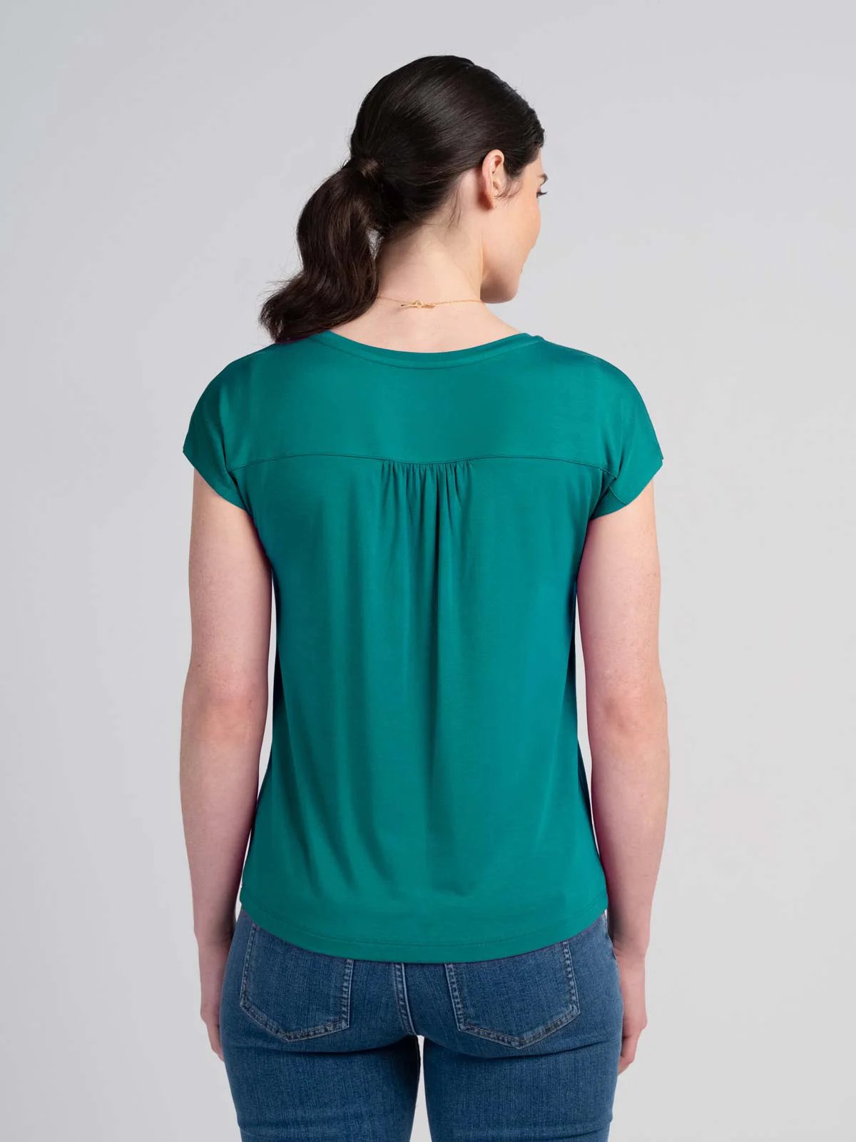 V Neck Short Sleeve Modal Top - Image 19