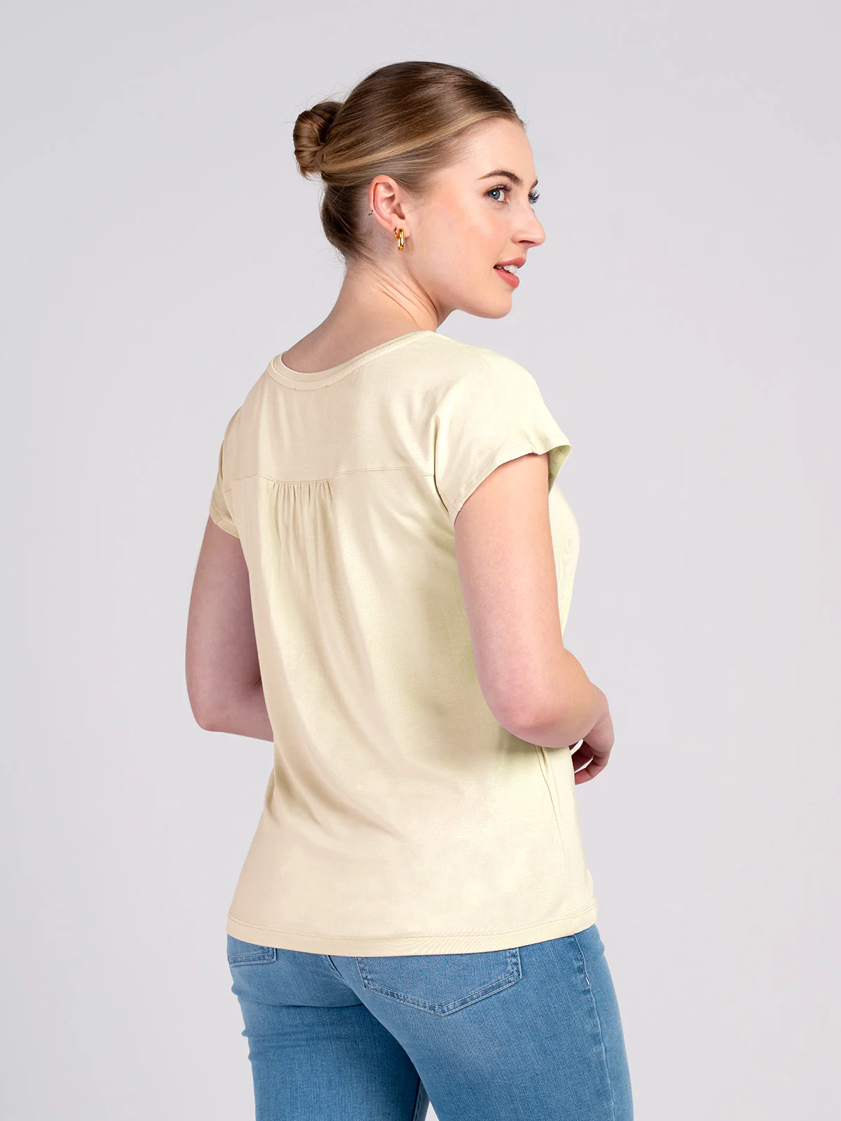 V Neck Short Sleeve Modal Top - Image 6