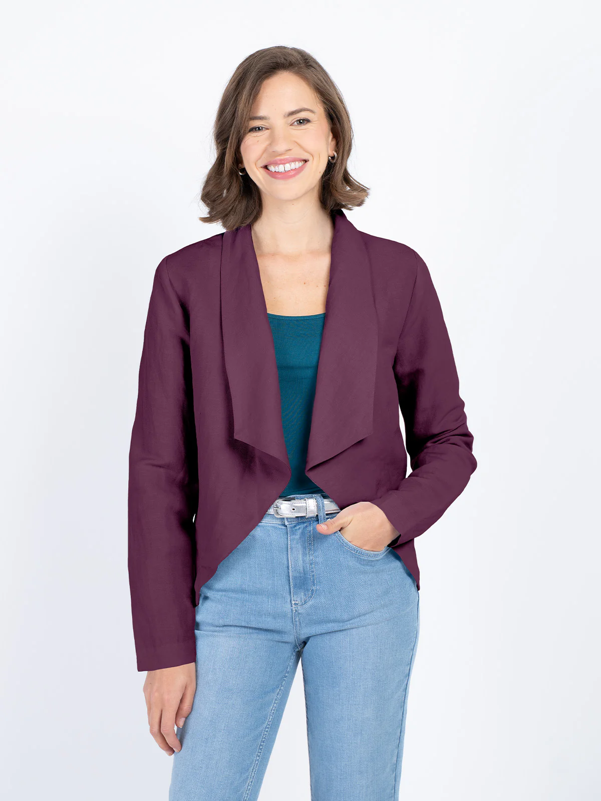 Waterfall Linen Jacket - Image 17